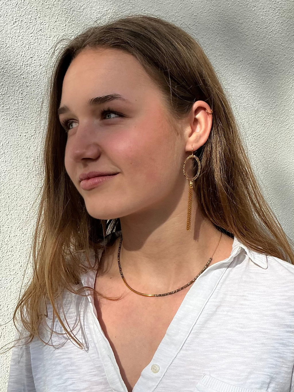 Tamsin long ombré beaded tassel earrings