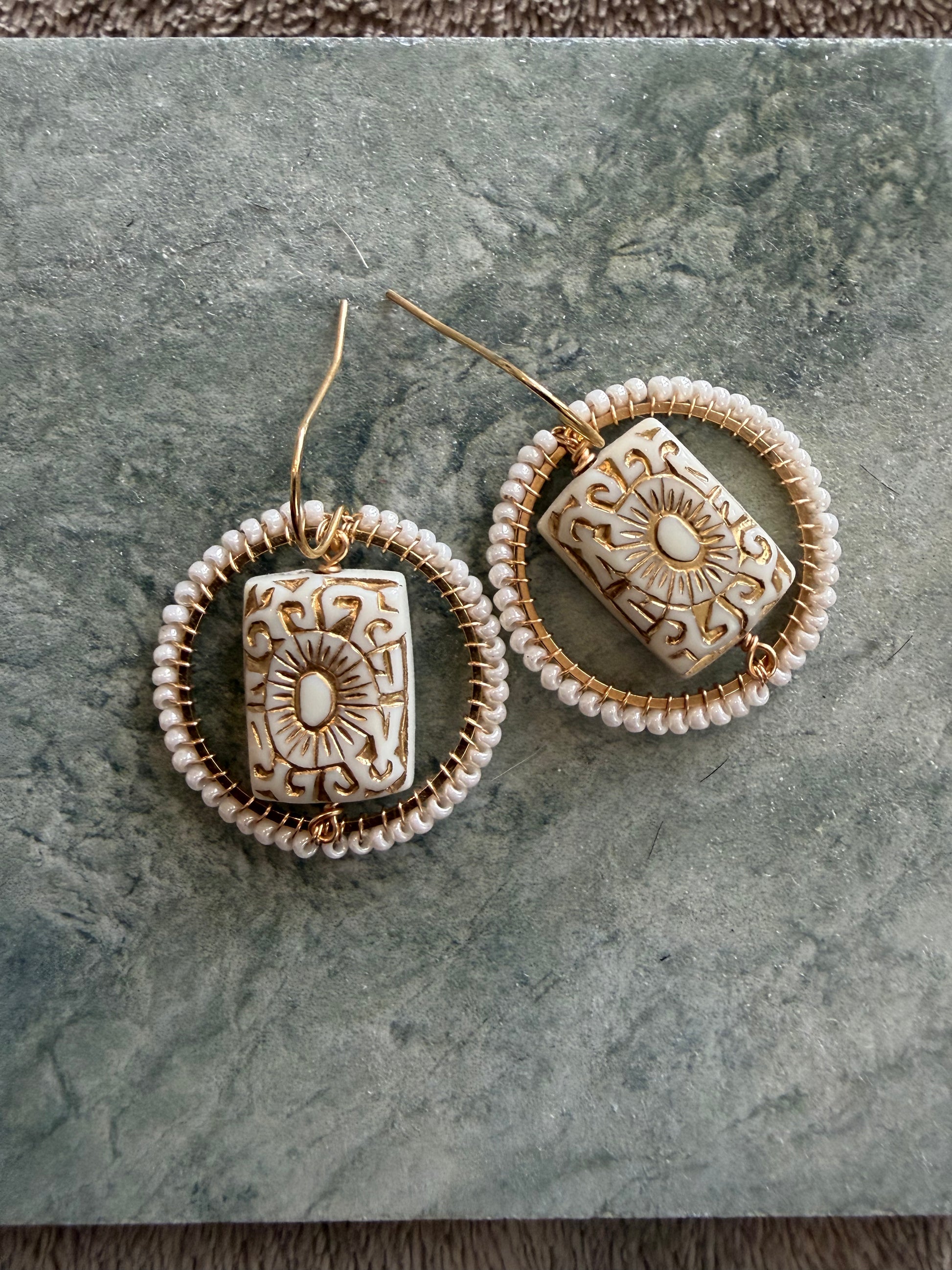 Léonora vintage bead inspired beaded earrings