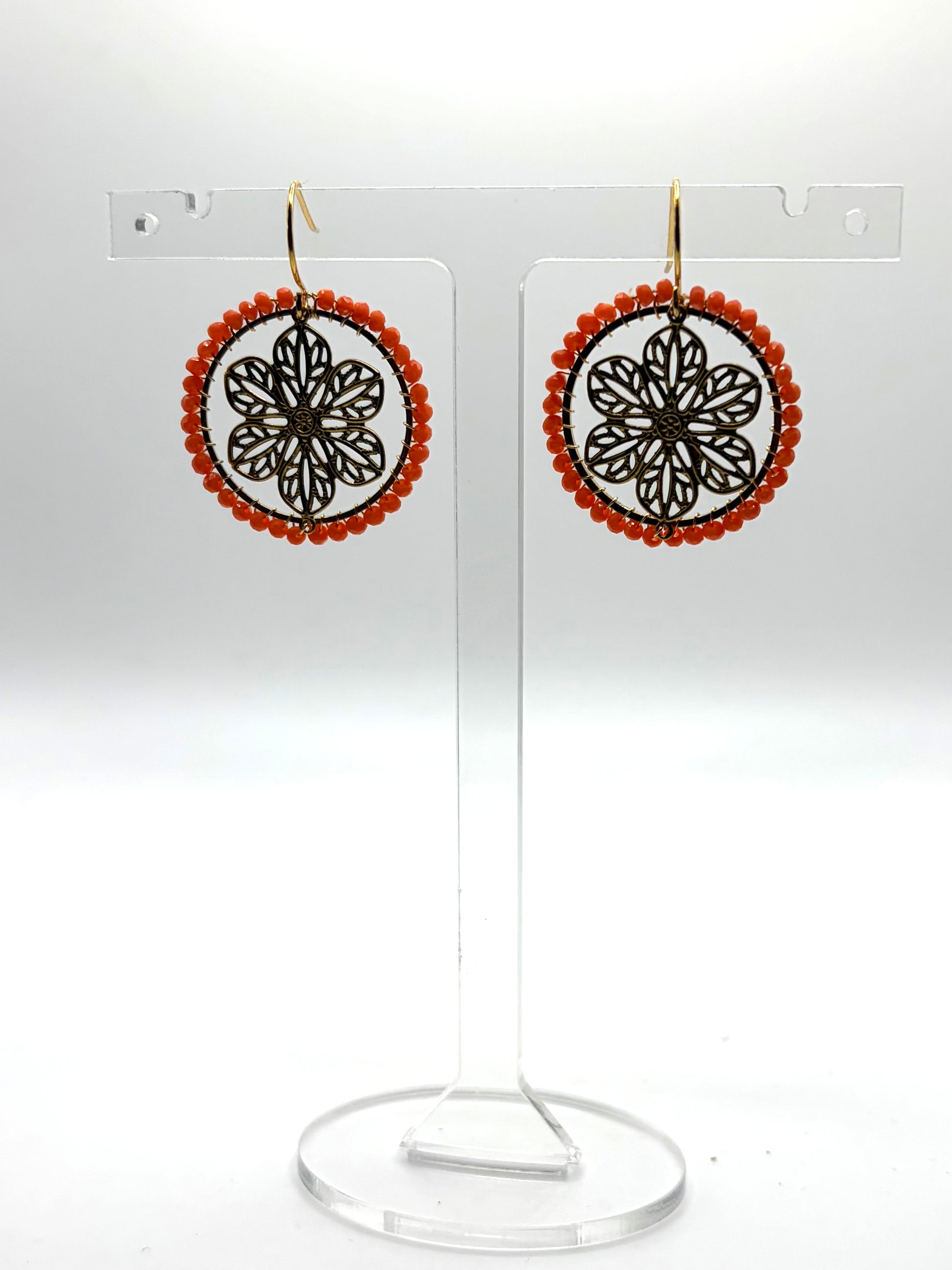 Medium Filigree flower earrings