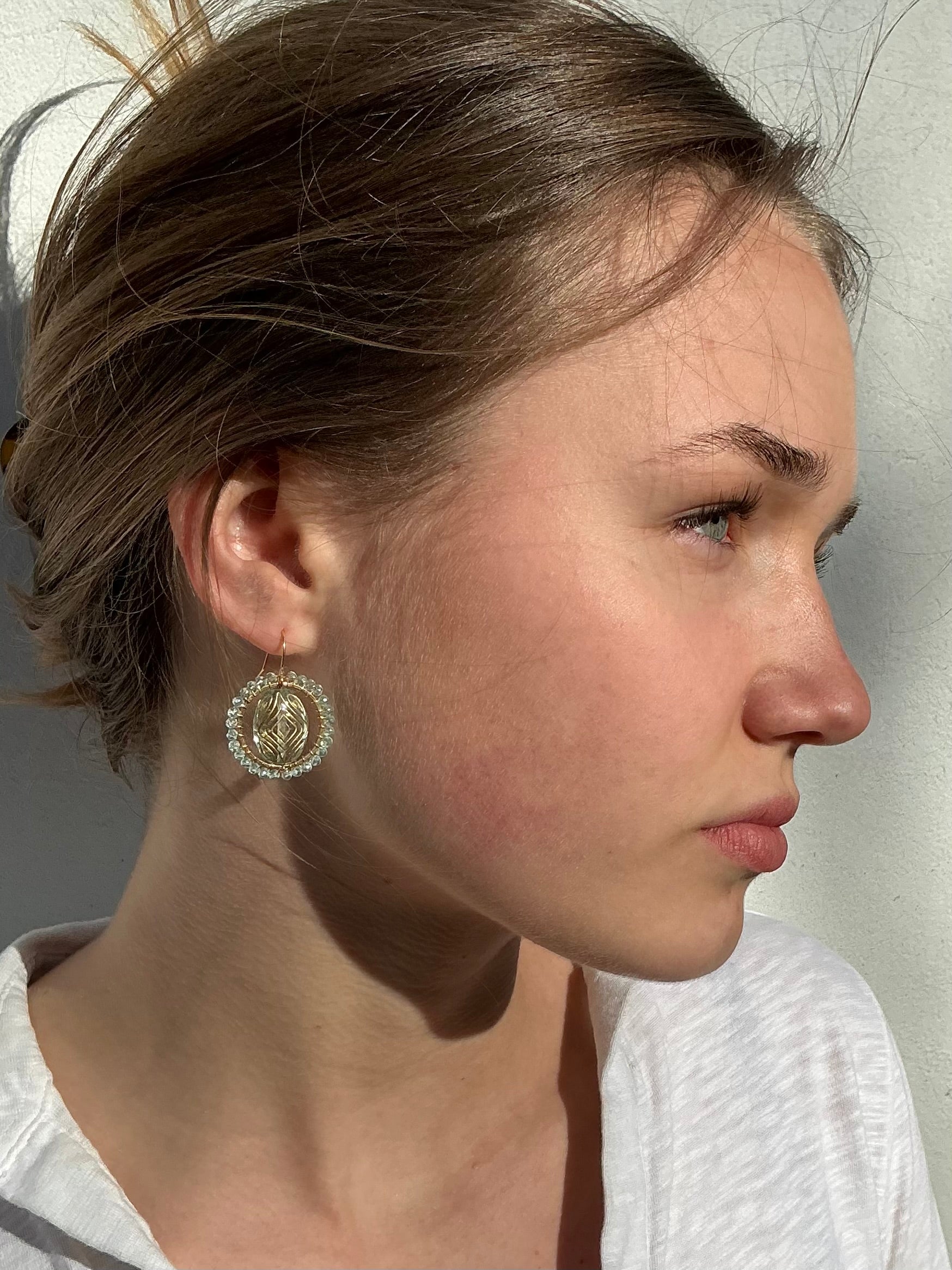 Georgiana vintage bead inspired medium beaded earrings