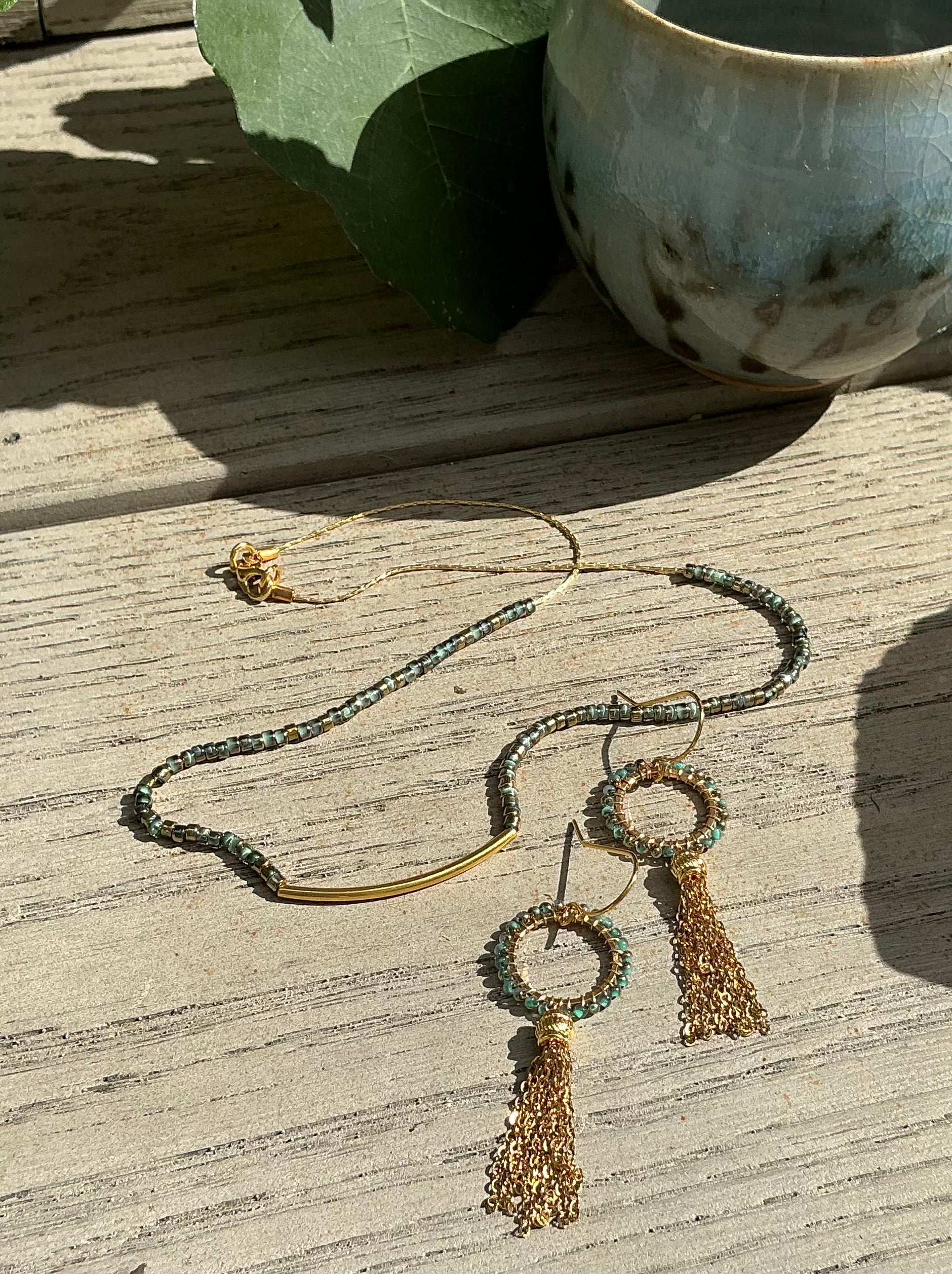 Rosalind ombré beaded snake necklace