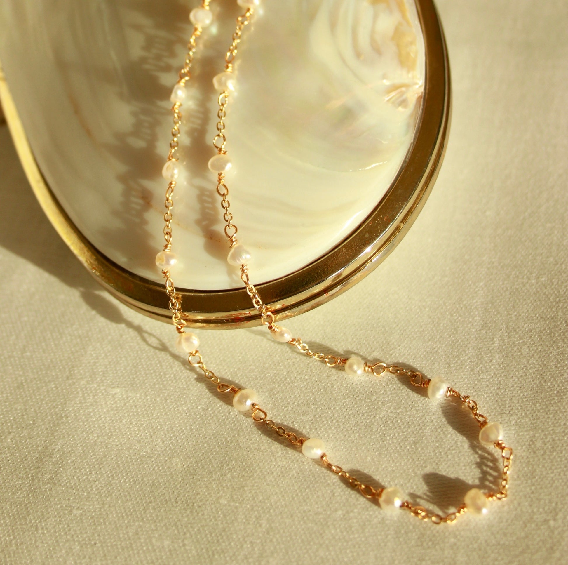 Ophelia seed pearl and chain necklace