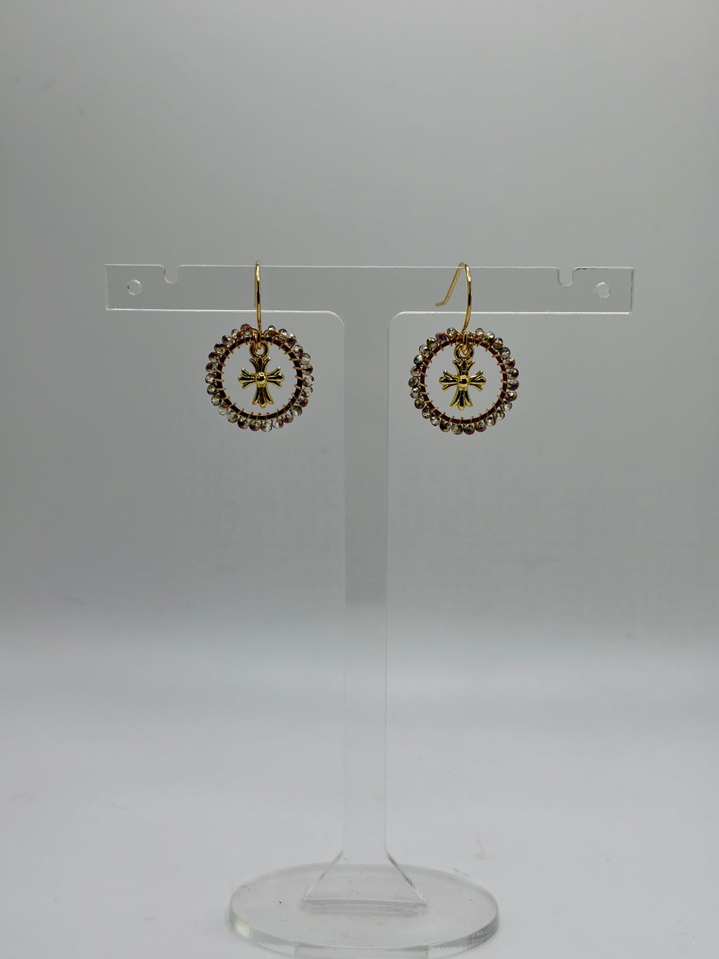 Mini cross earrings