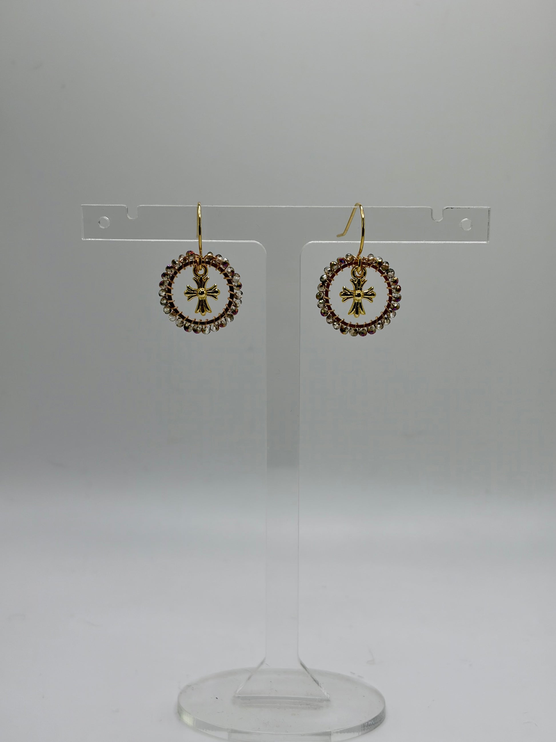 Mini cross earrings