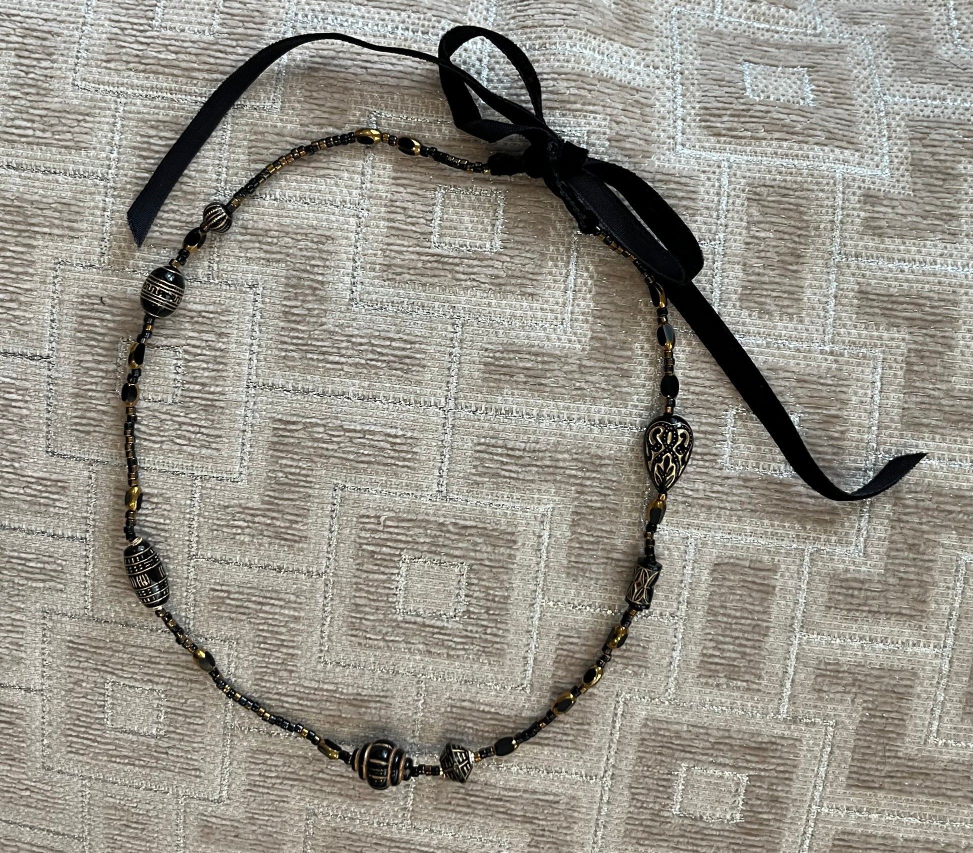 Short vintage bead inspired Taggie necklace