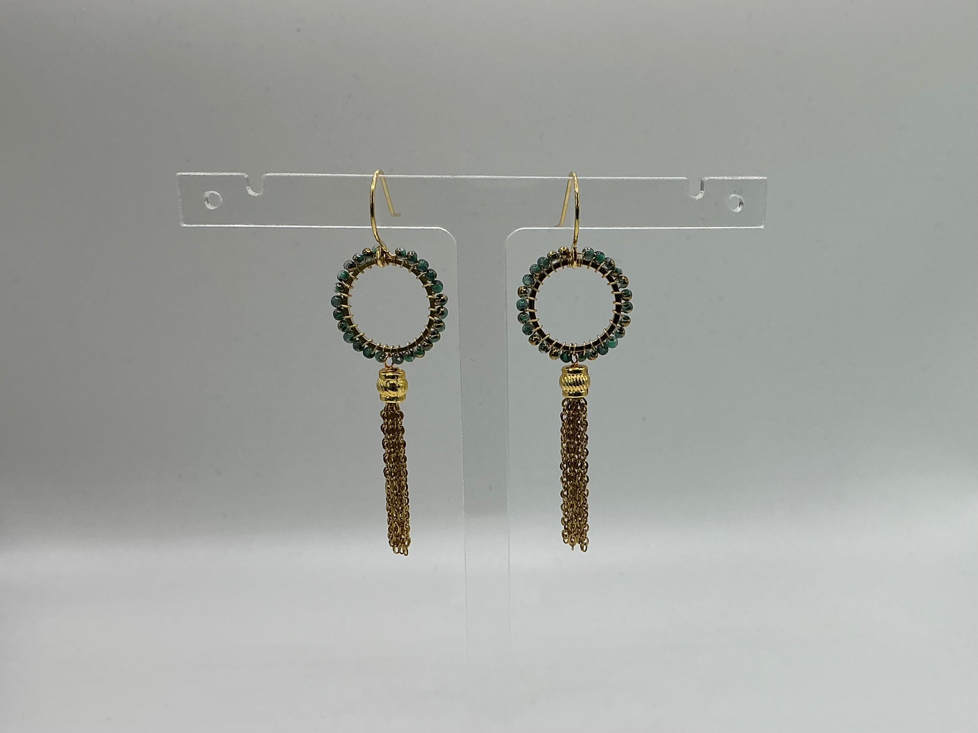 Marina mini ombré beaded tassel earrings