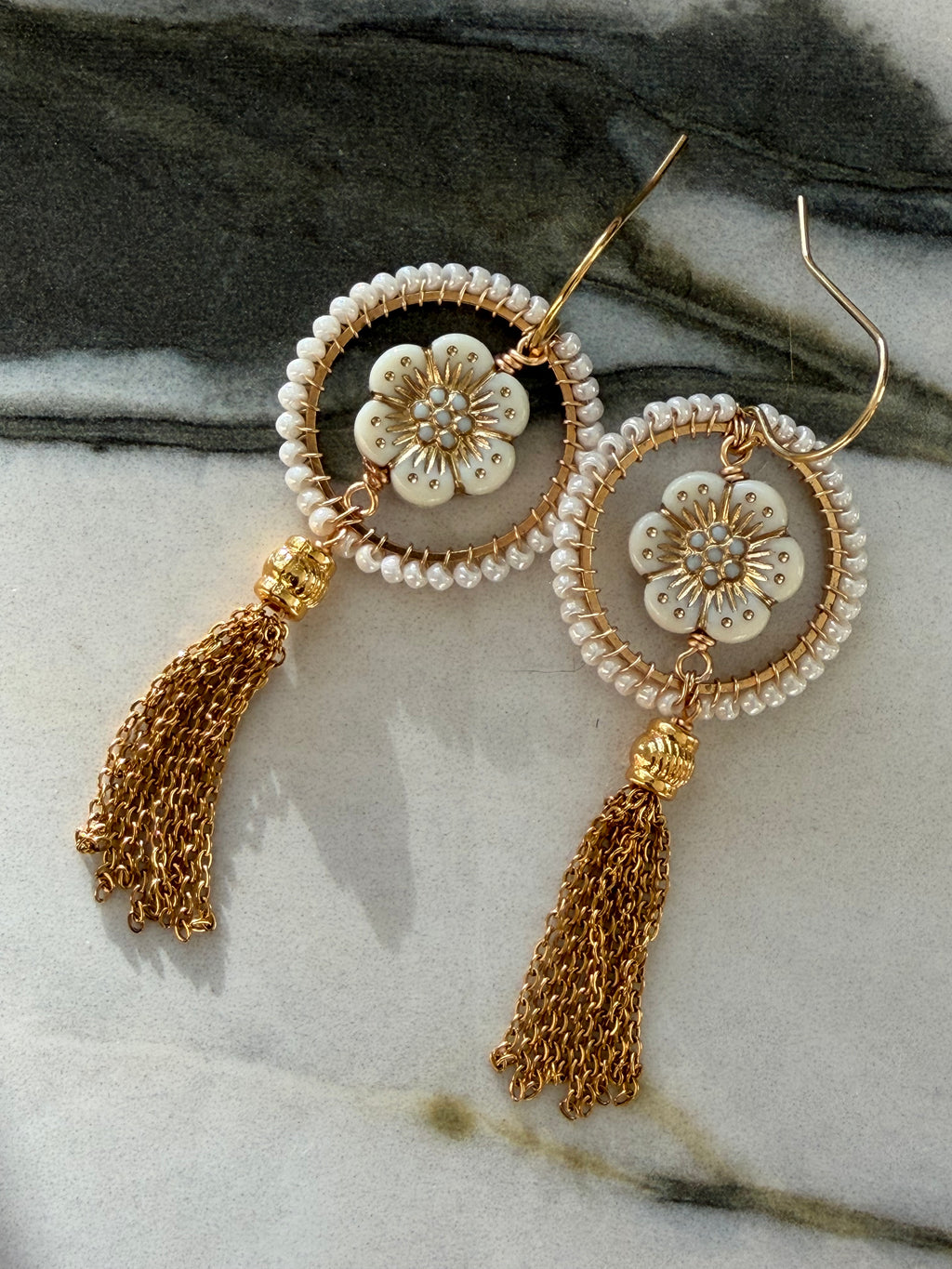 Florence vintage bead inspired beaded earrings