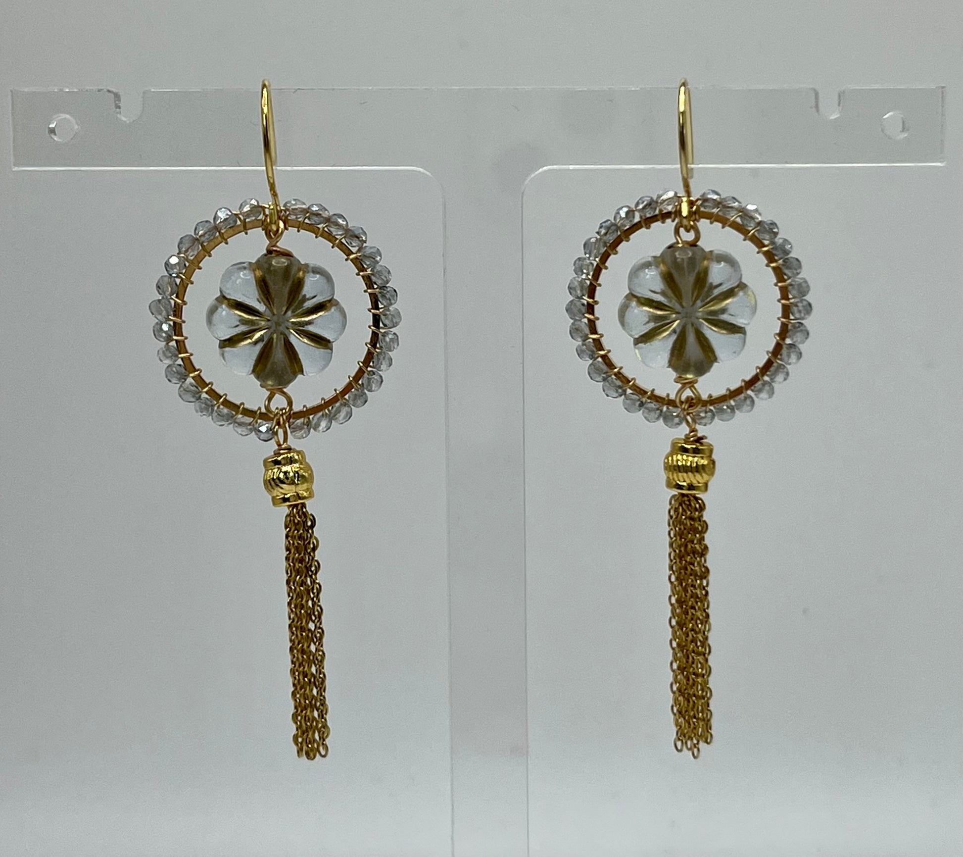 Selina vintage bead inspired tassel earrings