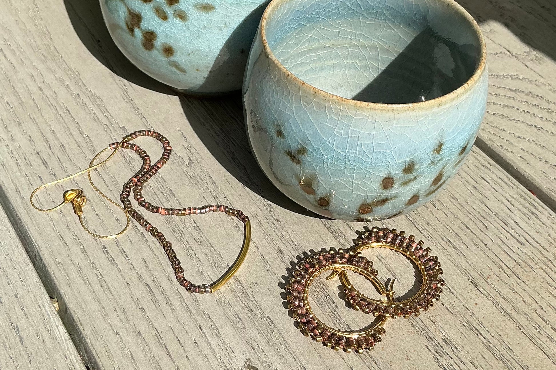 Valentina medium ombré beaded hoop earrings