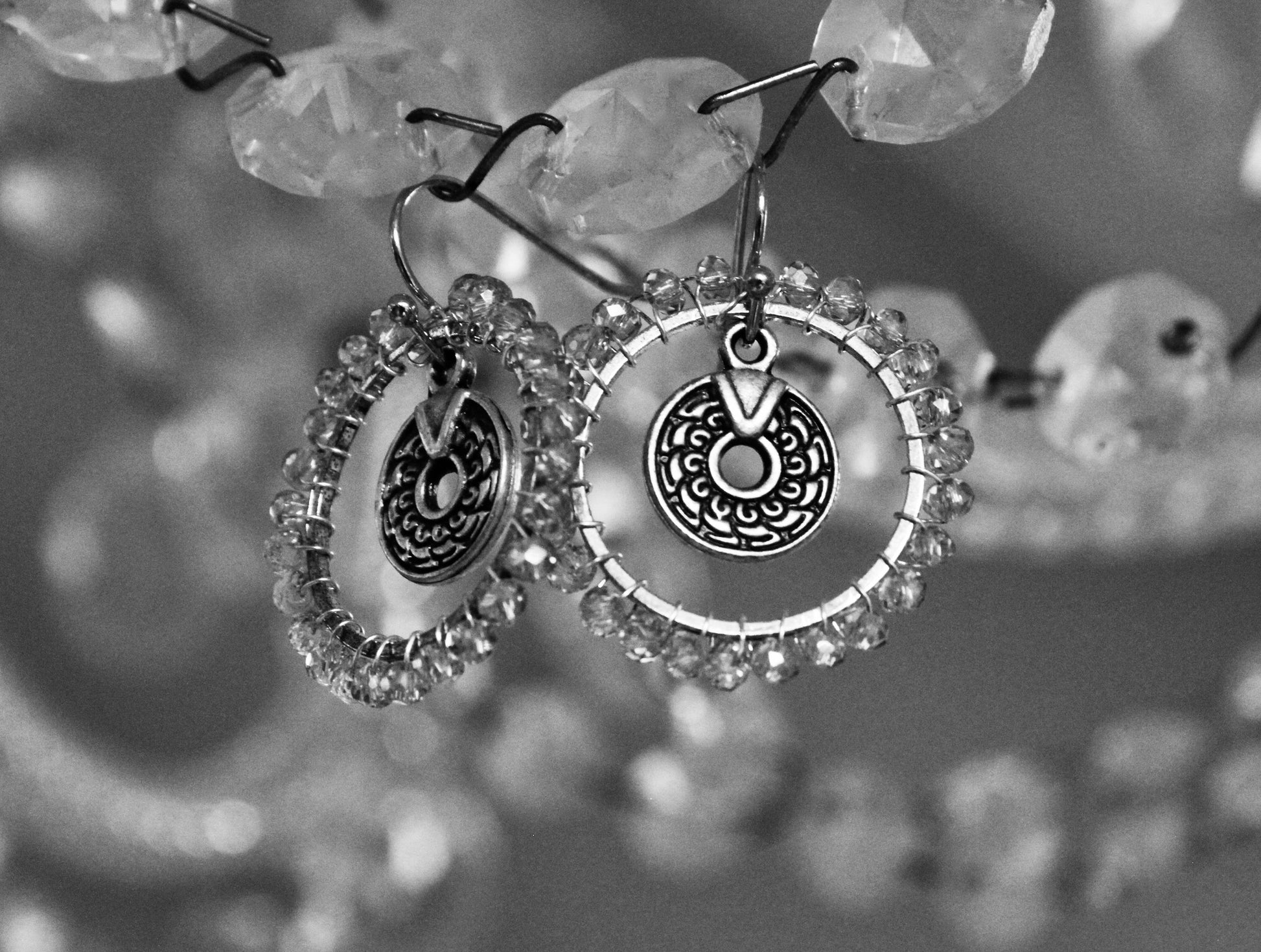Small Lustre Silver coin earrings