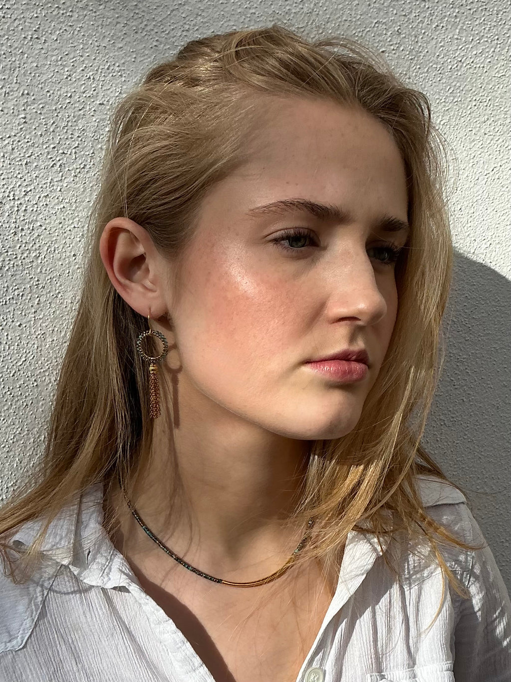 Marina mini ombré beaded tassel earrings