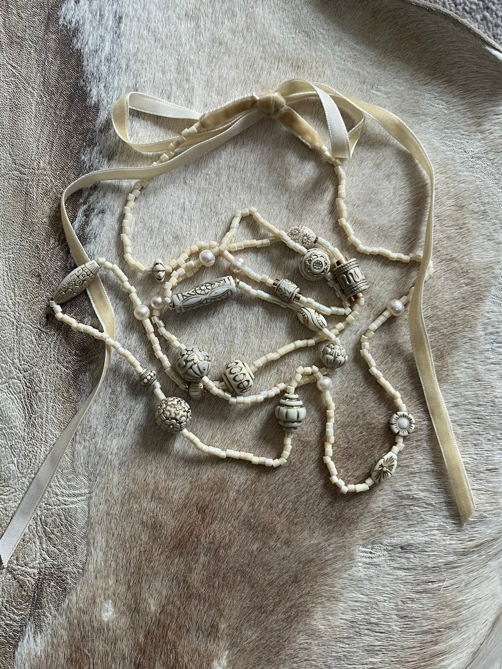 Tabitha vintage bead inspired beaded necklace