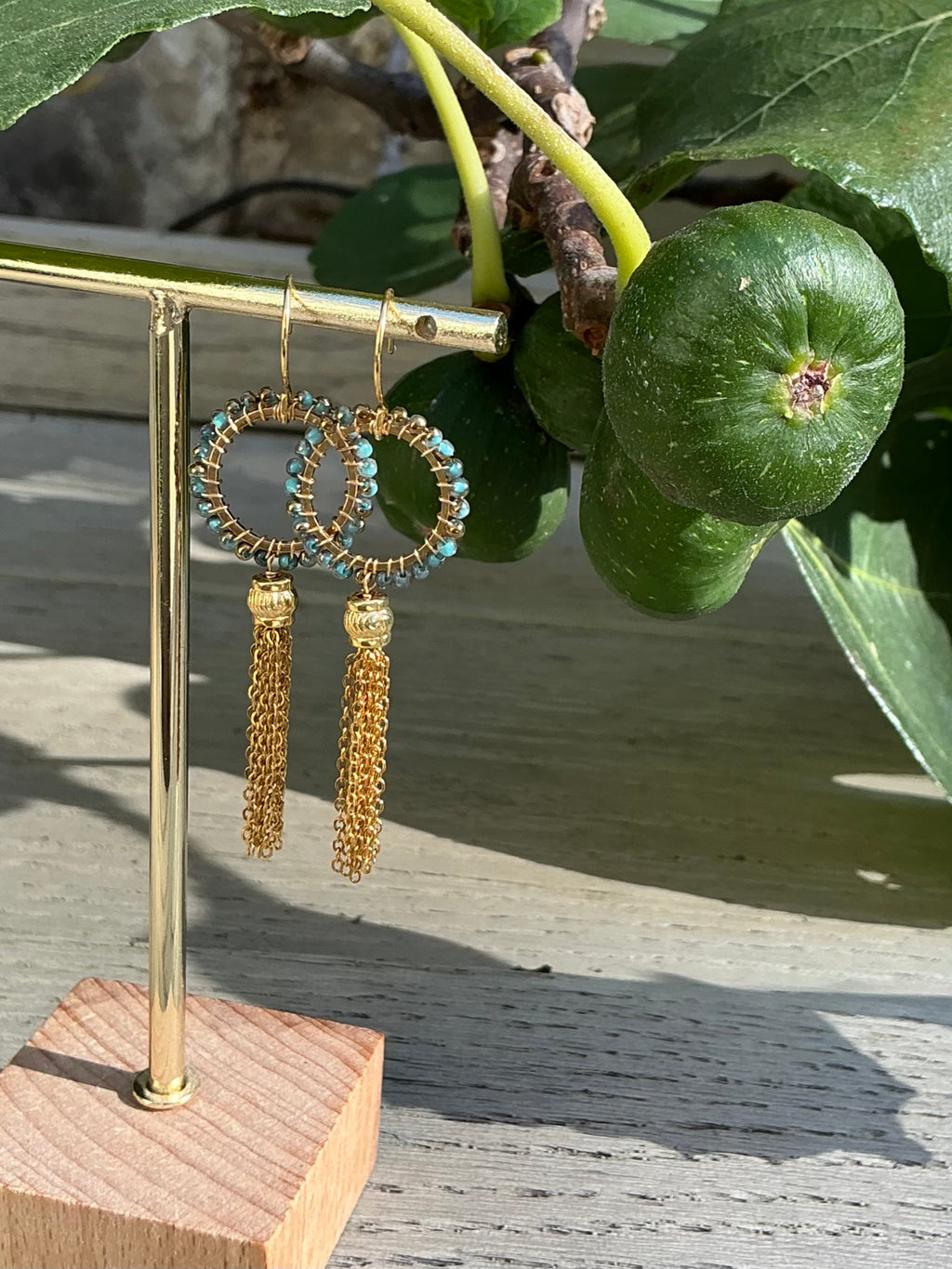 Marina mini ombré beaded tassel earrings