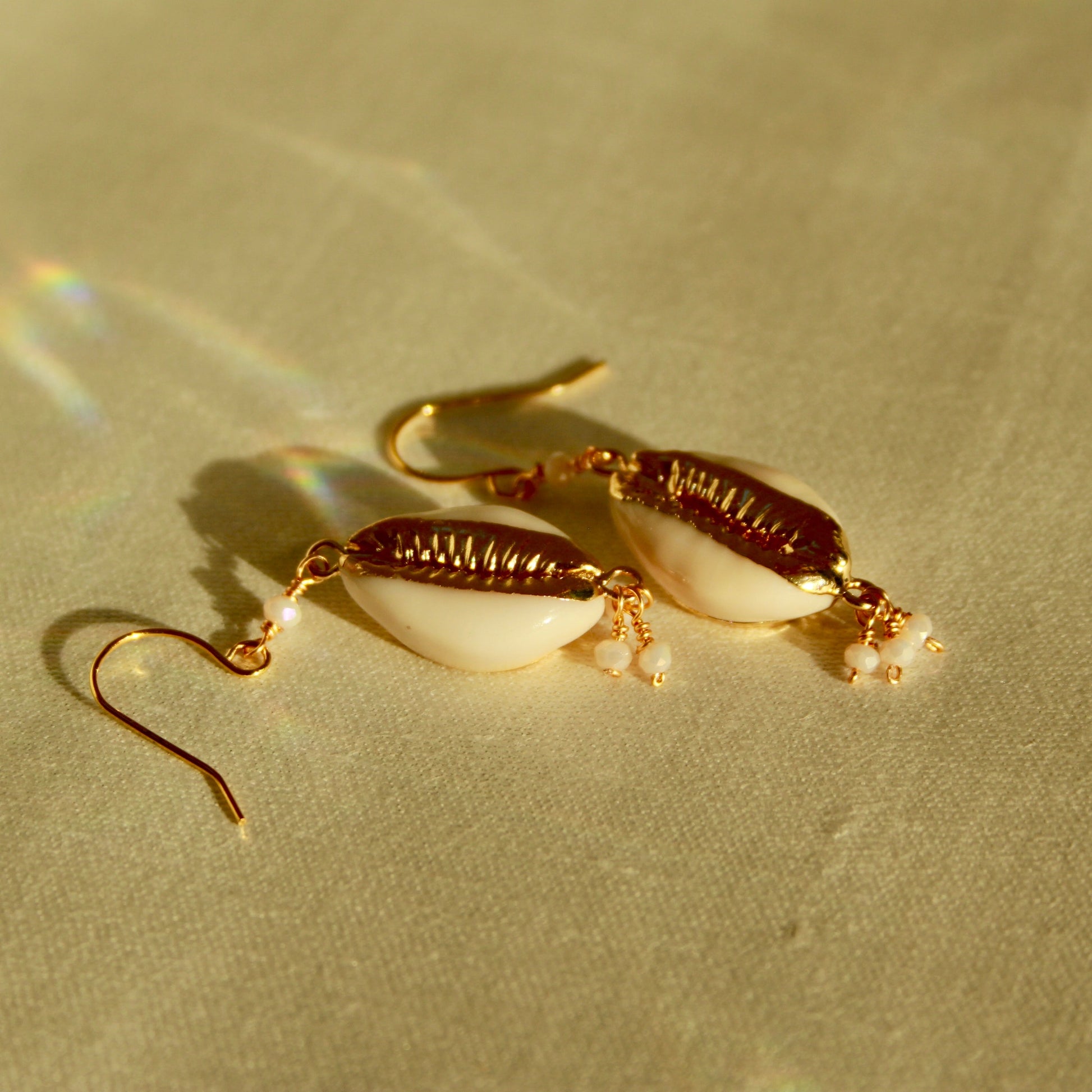 Ocean Drift Cowrie Drop Earrings