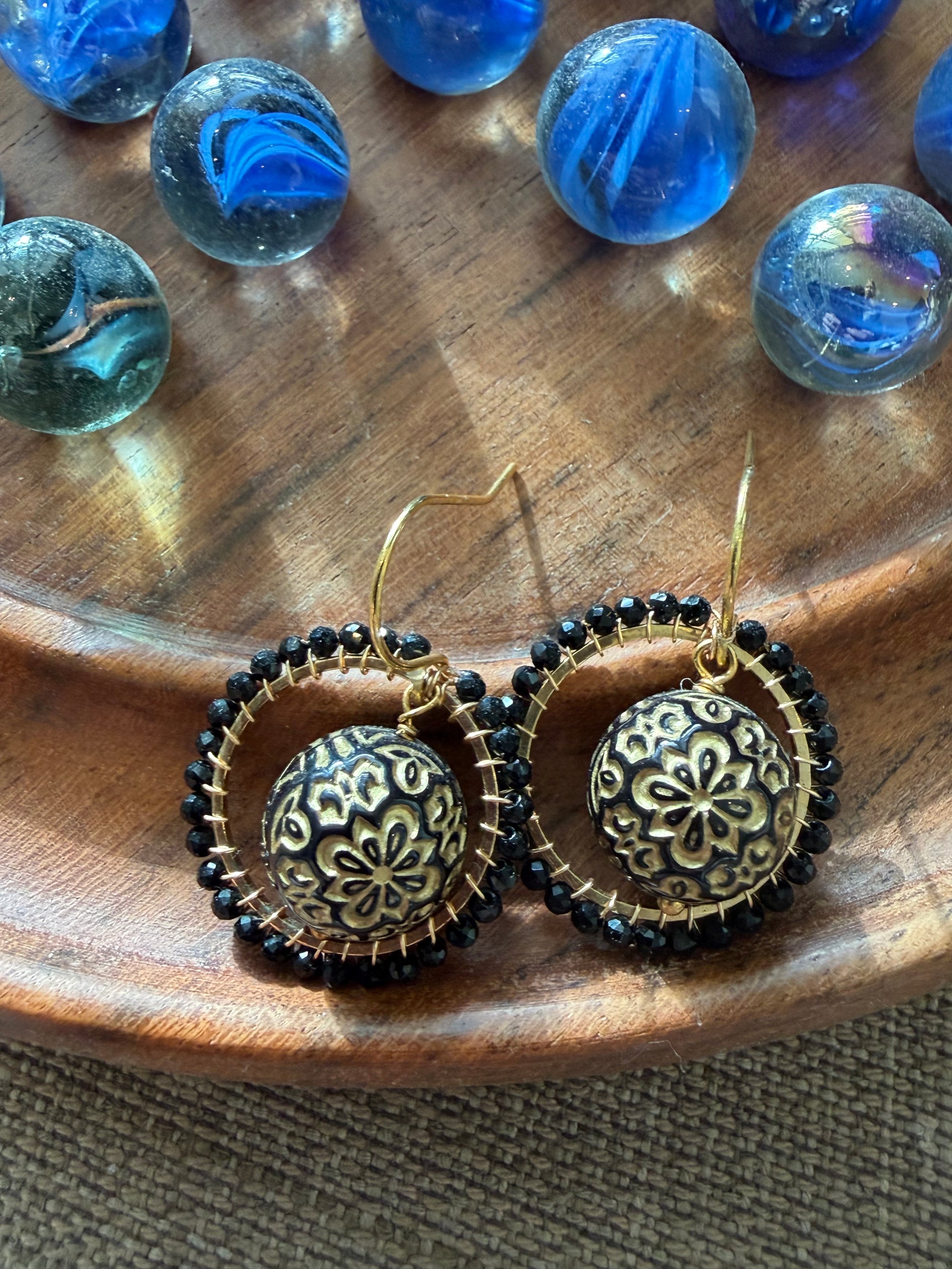 Léonie vintage bead inspired beaded earrings