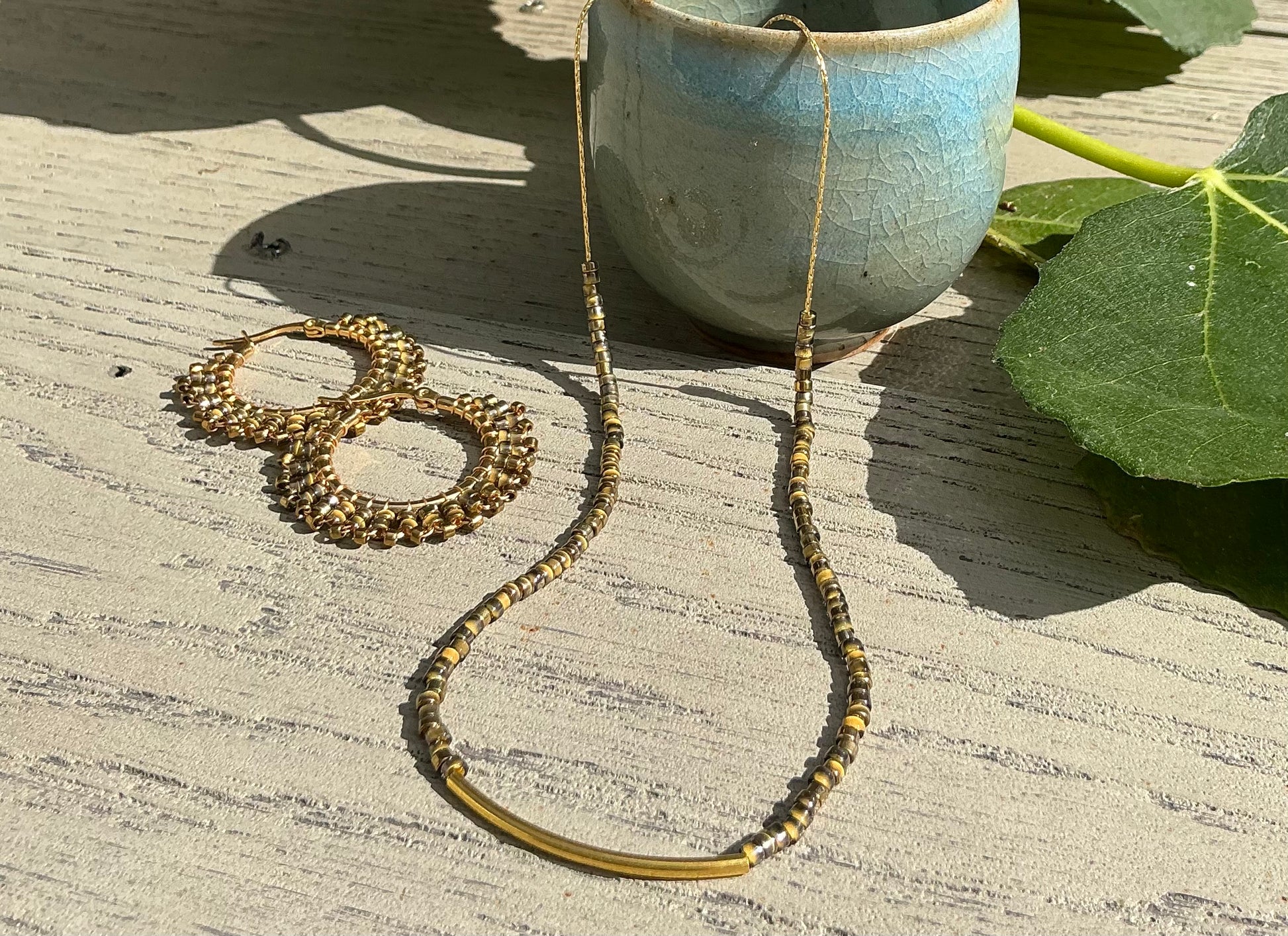 Rosalind ombré beaded snake necklace