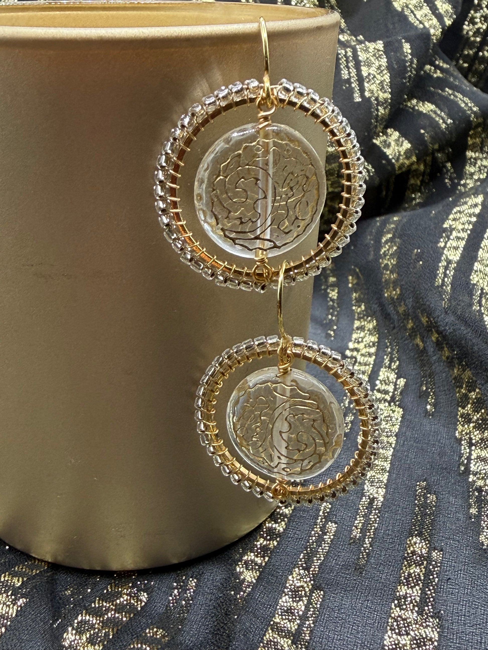 Charity vintage bead inspired beaded earrings