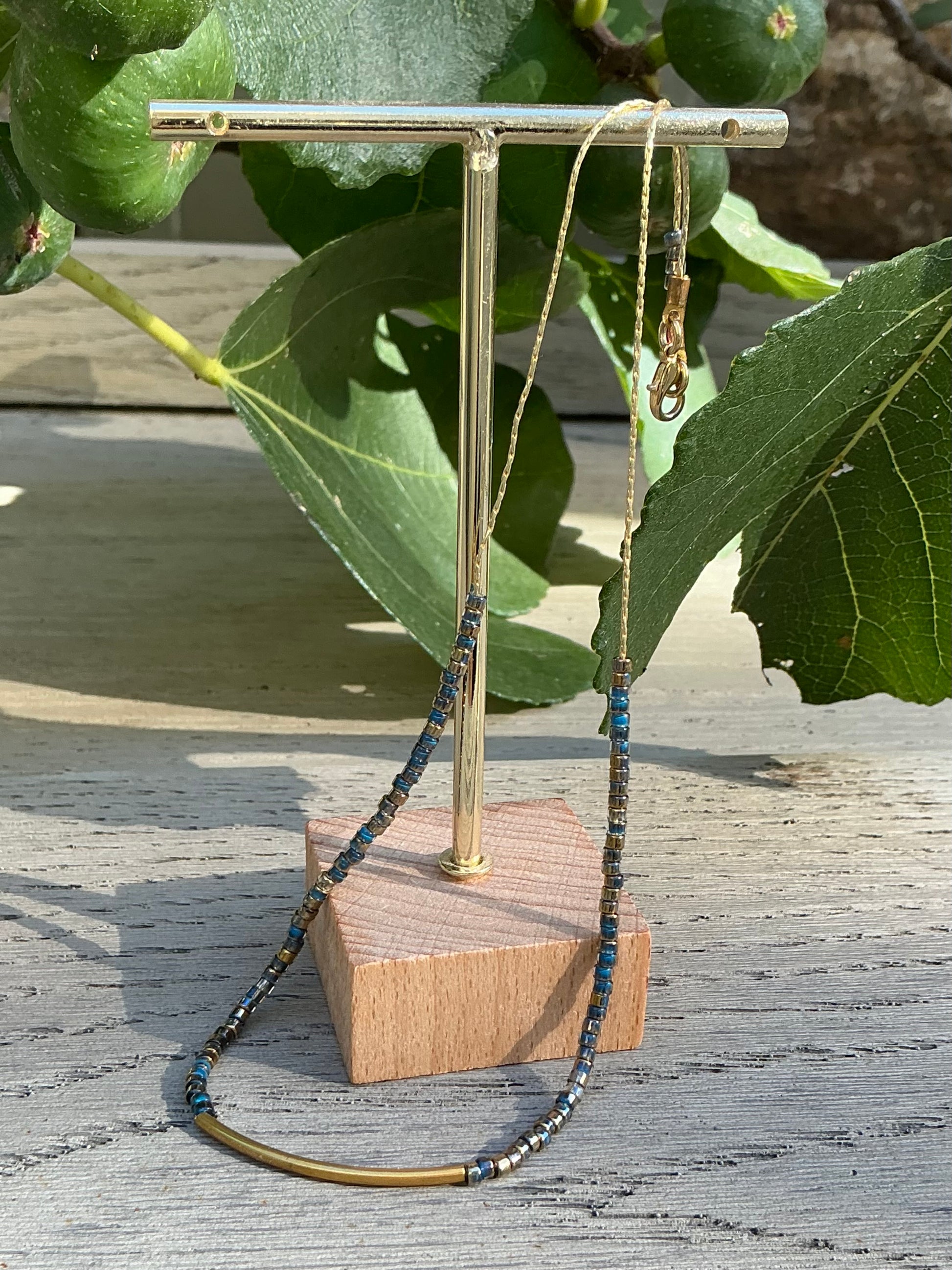 Rosalind ombré beaded snake necklace