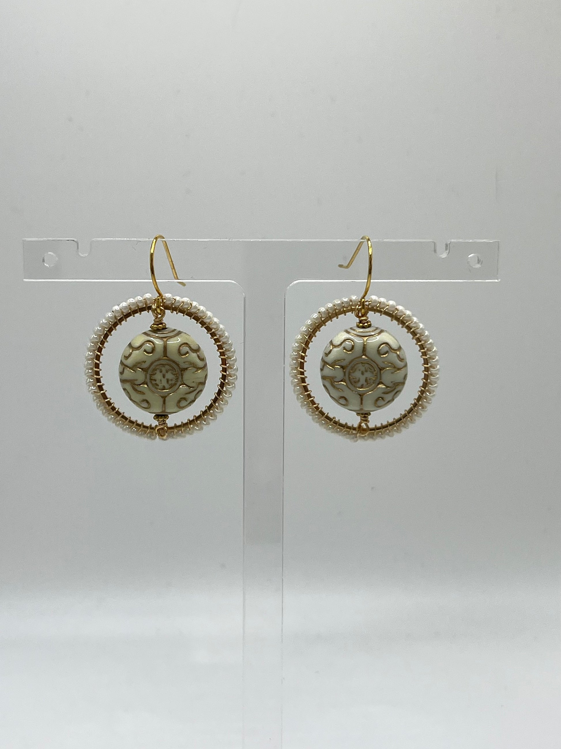 Cécile vintage bead inspired beaded earrings