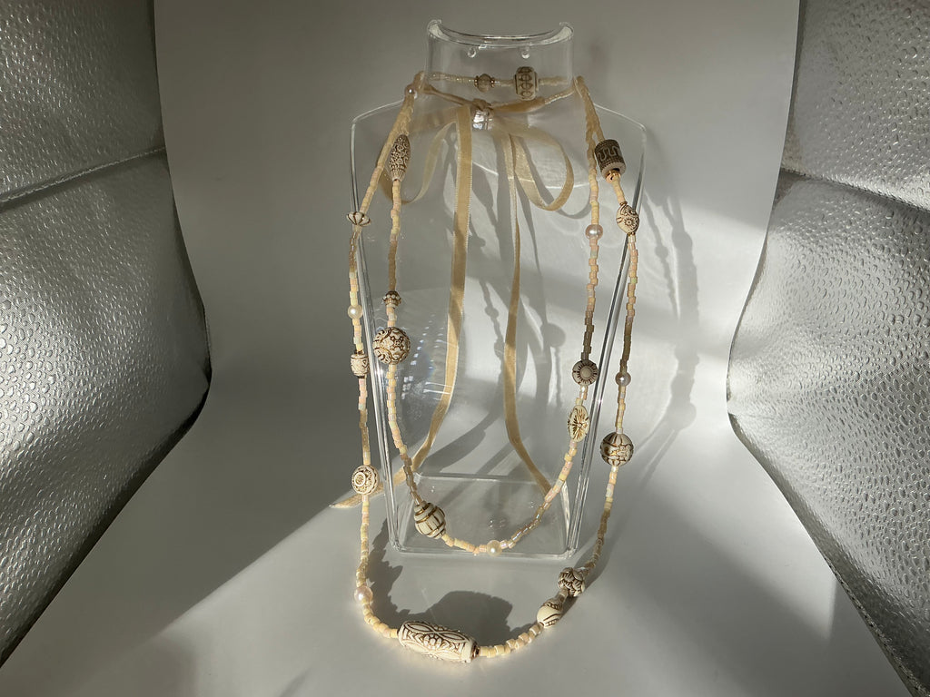 Tabitha vintage bead inspired beaded necklace