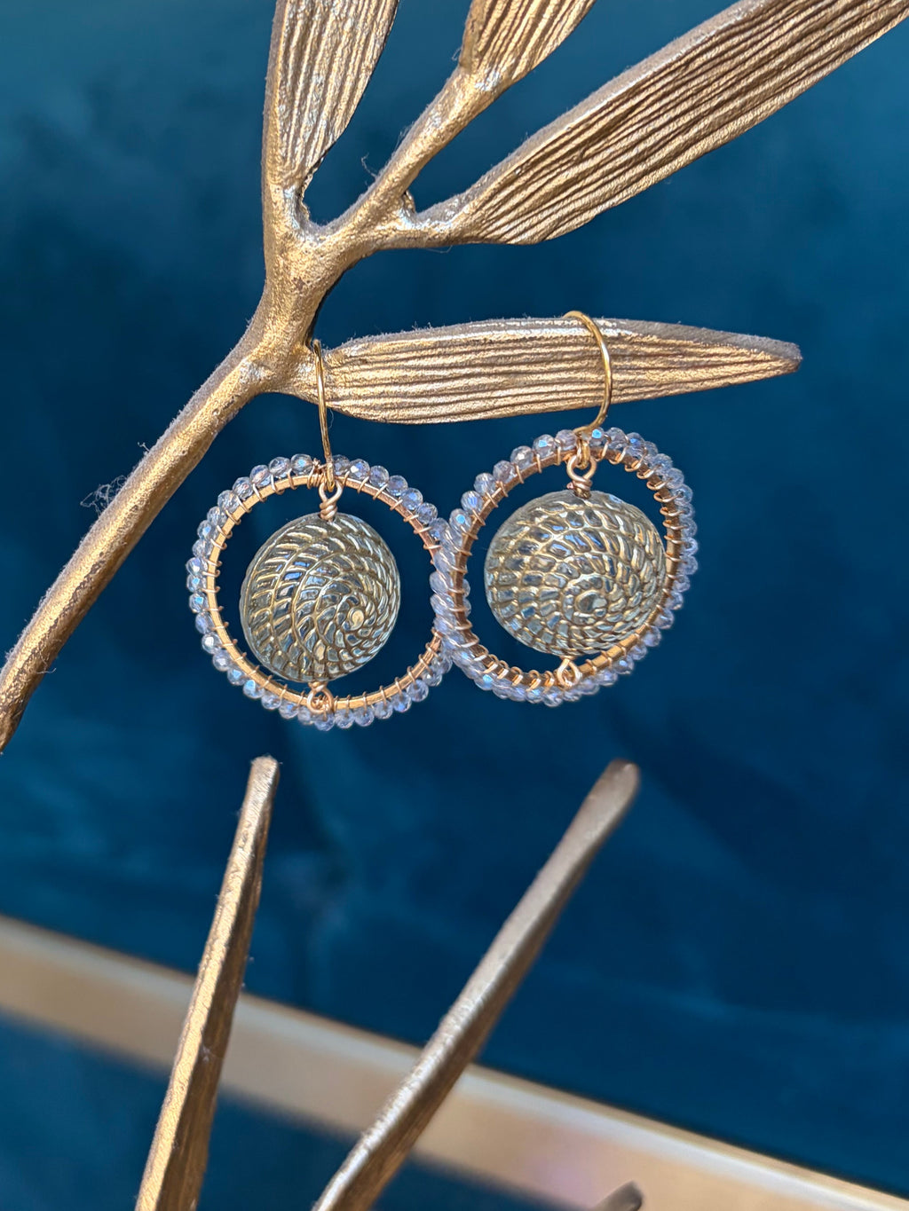 Elsa vintage bead inspired medium beaded earrings