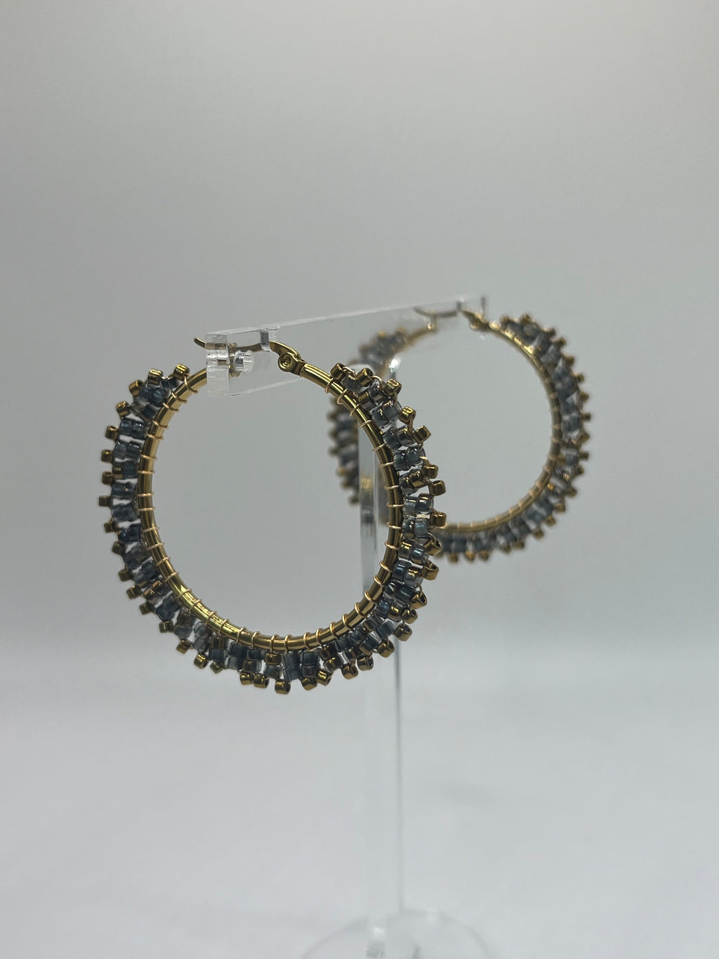 Valentina large ombré beaded hoop earrings