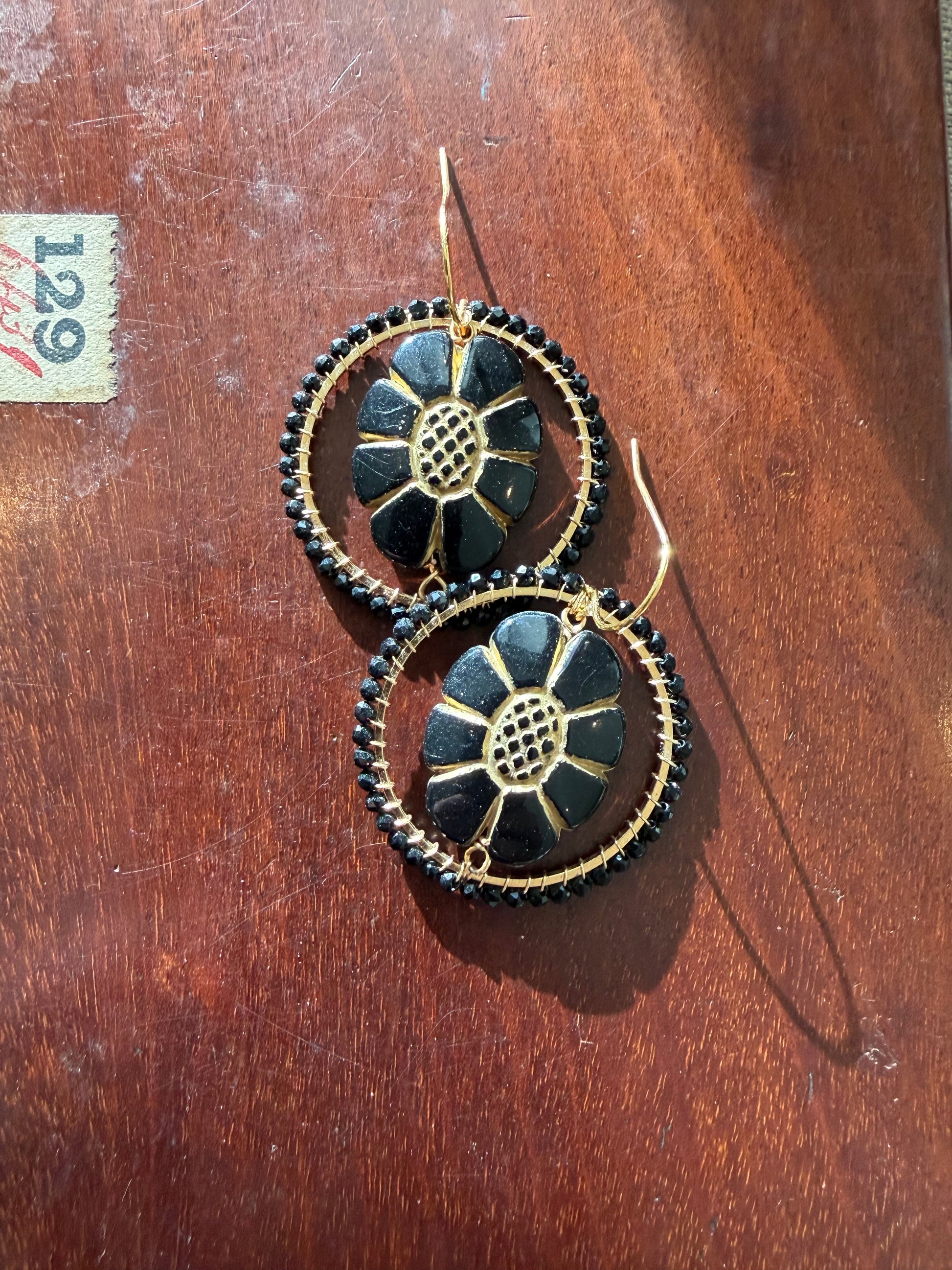 Large Joséphine vintage bead inspired beaded earrings