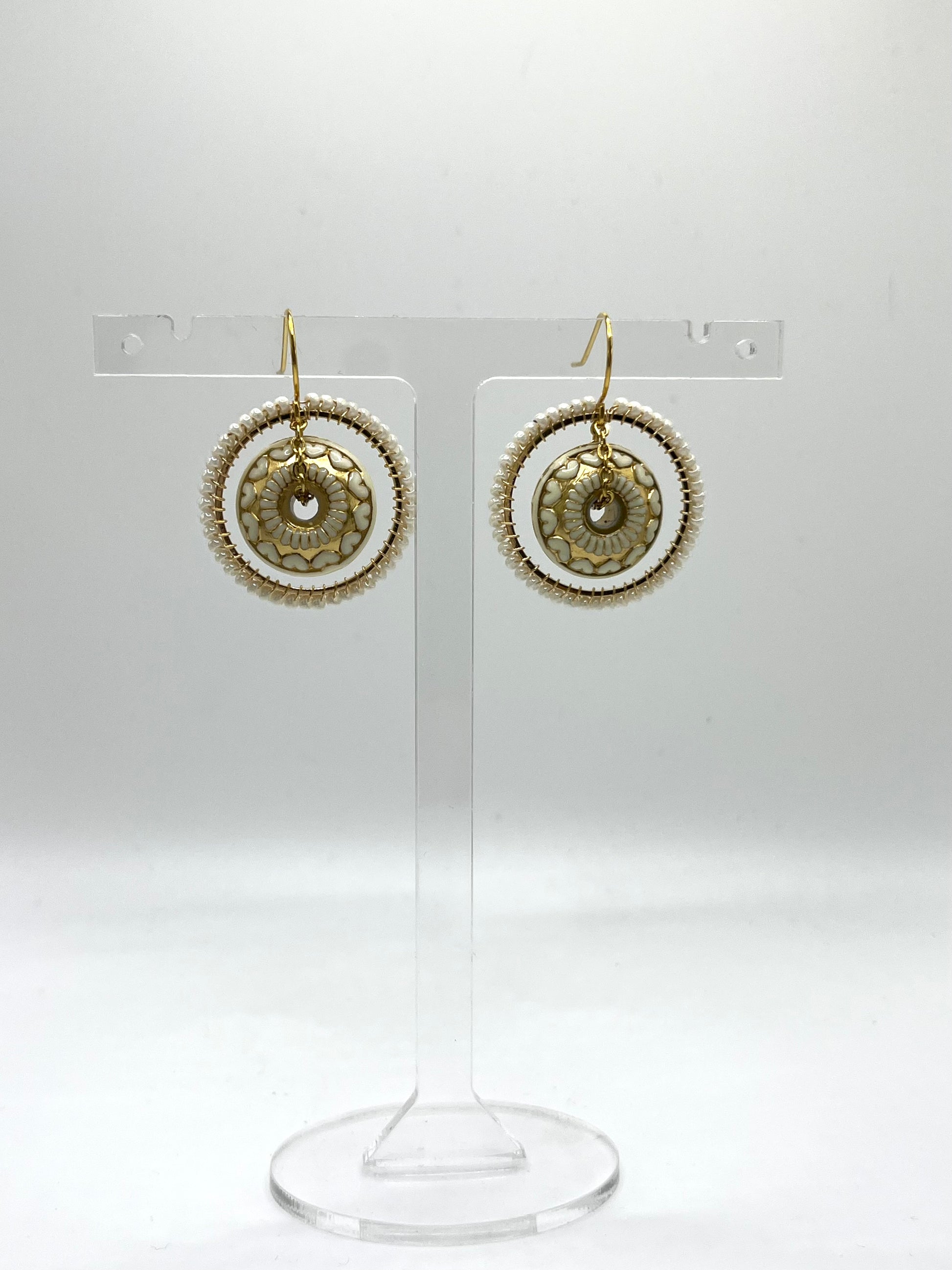 Margarite vintage bead inspired beaded earrings