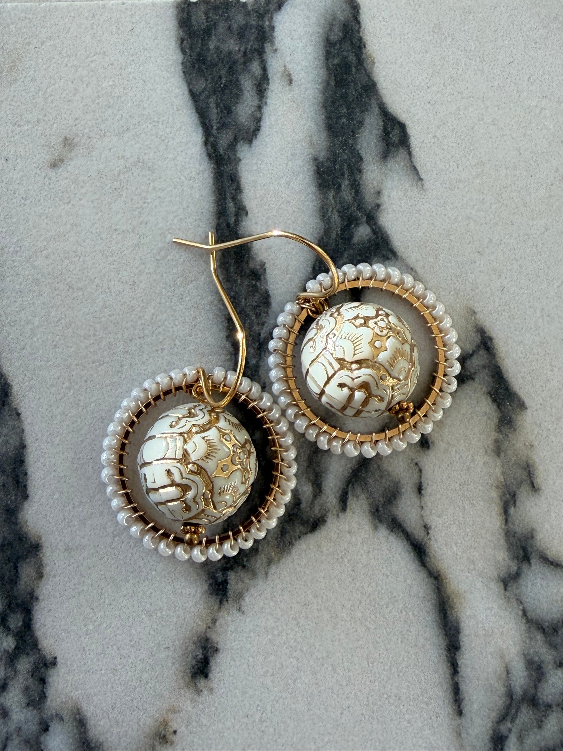 Léone vintage bead inspired beaded earrings