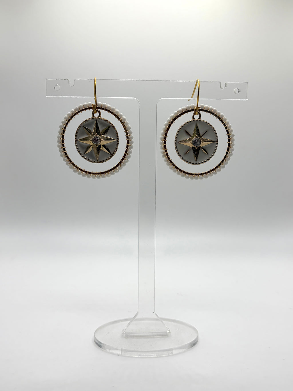 Large Compass dial earrings