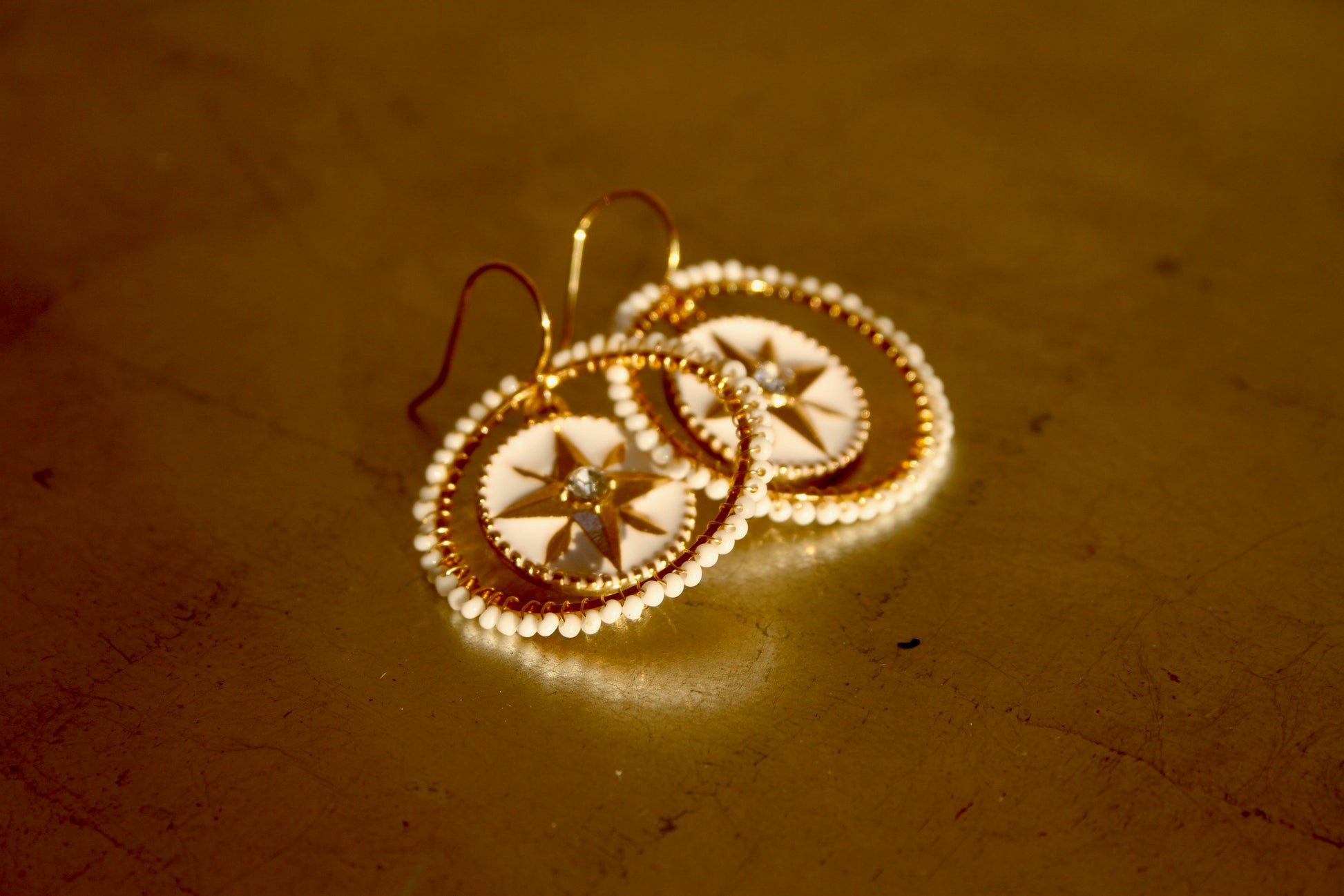 Large Compass dial earrings
