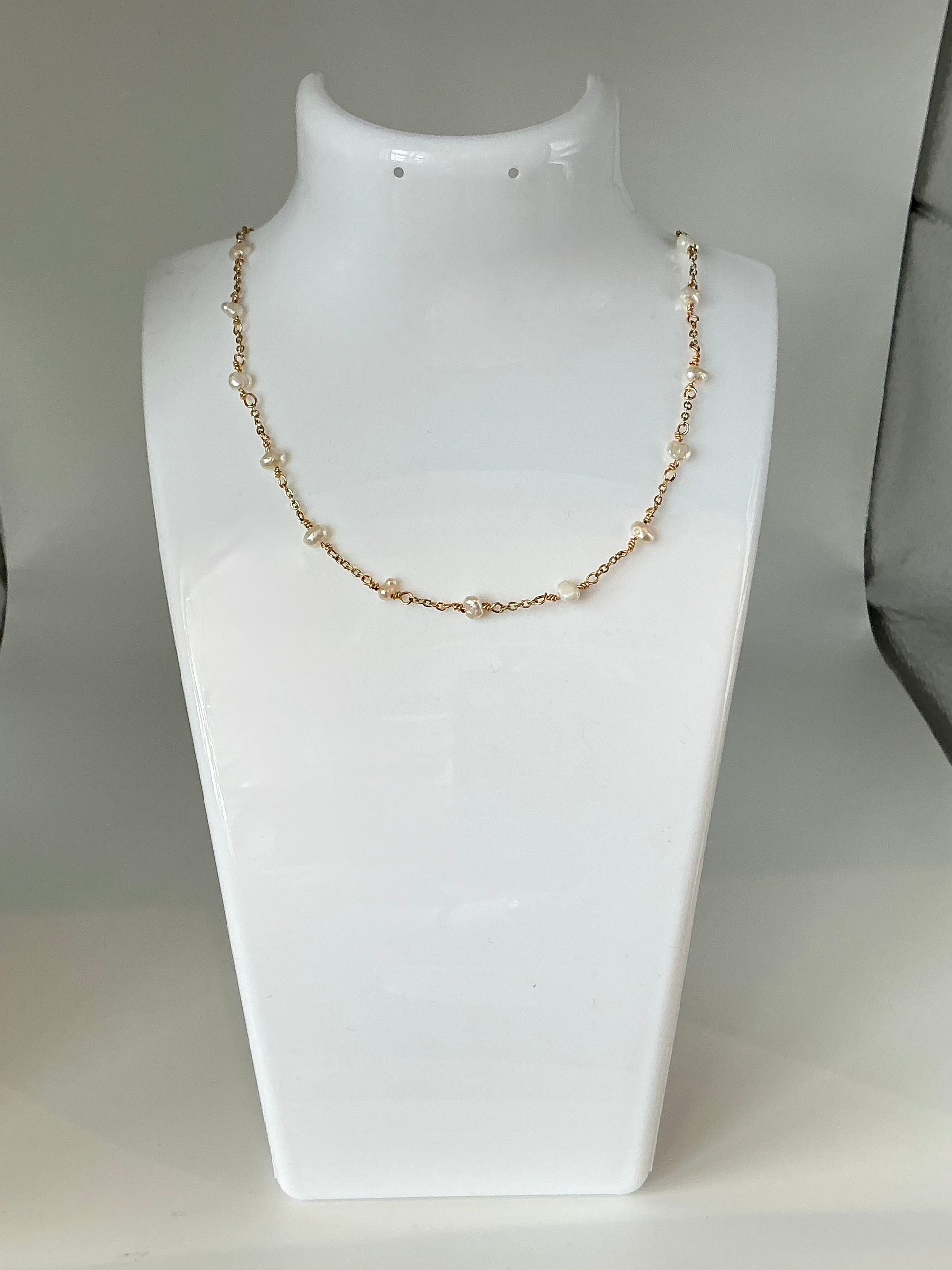 Ophelia seed pearl and chain necklace