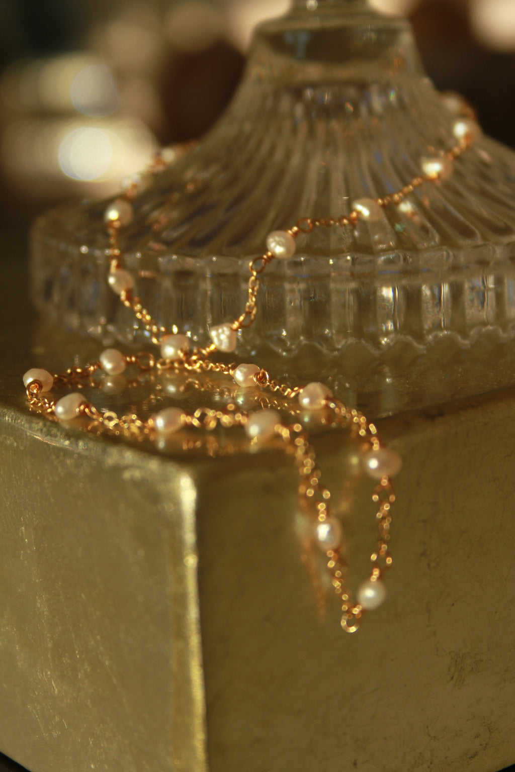 Ophelia seed pearl and chain necklace