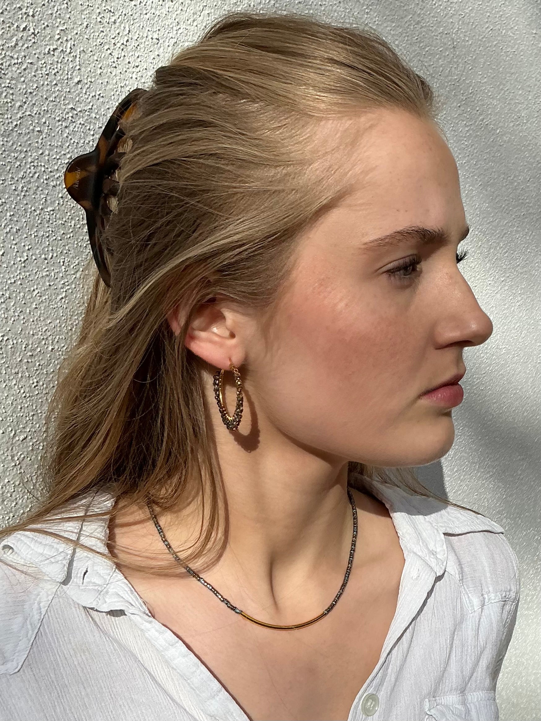 Rosalind ombré beaded snake necklace