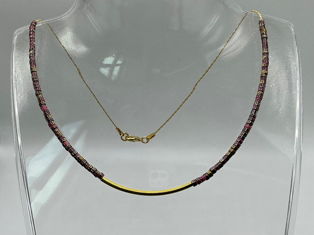 Rosalind ombré beaded snake necklace