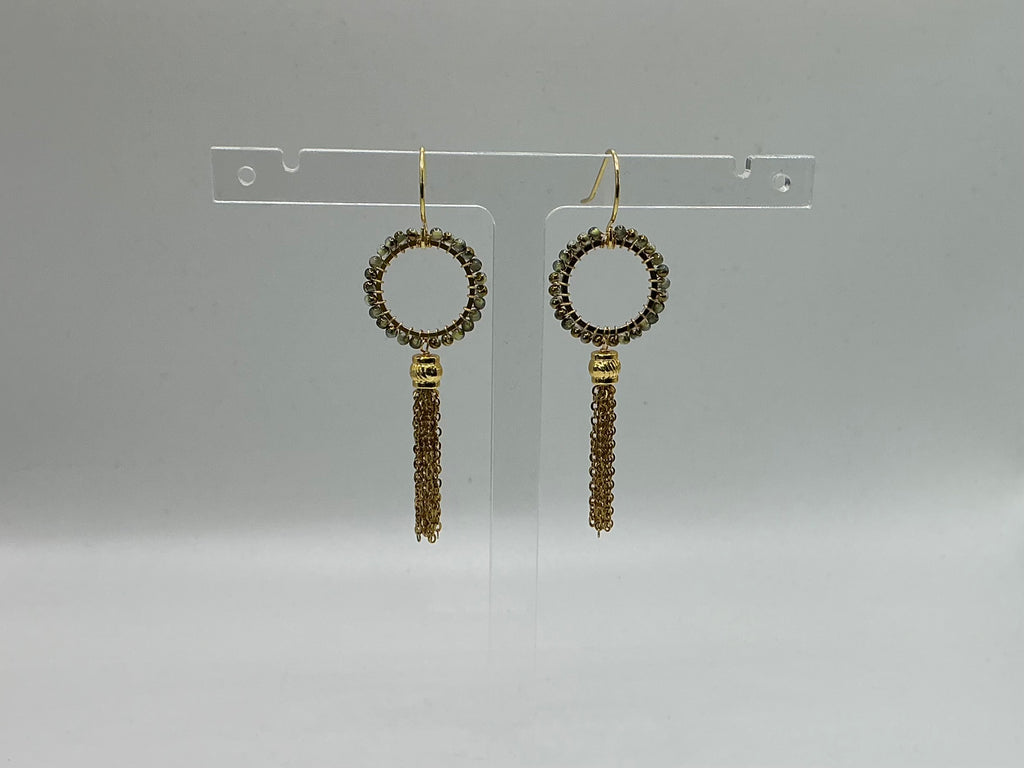 Marina mini ombré beaded tassel earrings