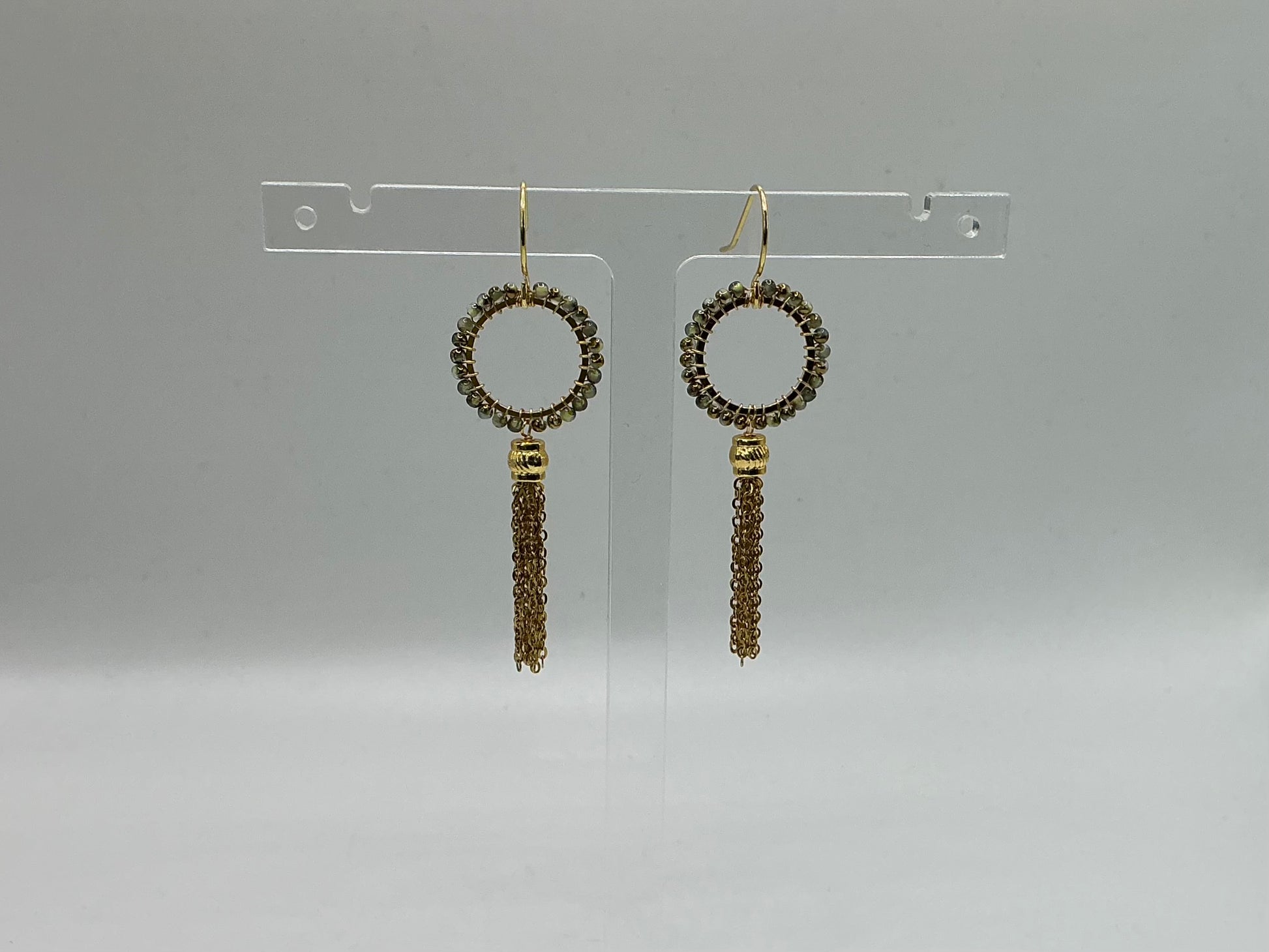 Marina mini ombré beaded tassel earrings