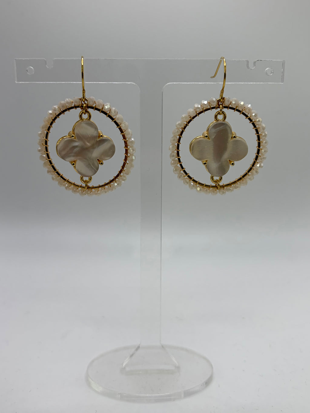Large Pearlescent Clover earrings
