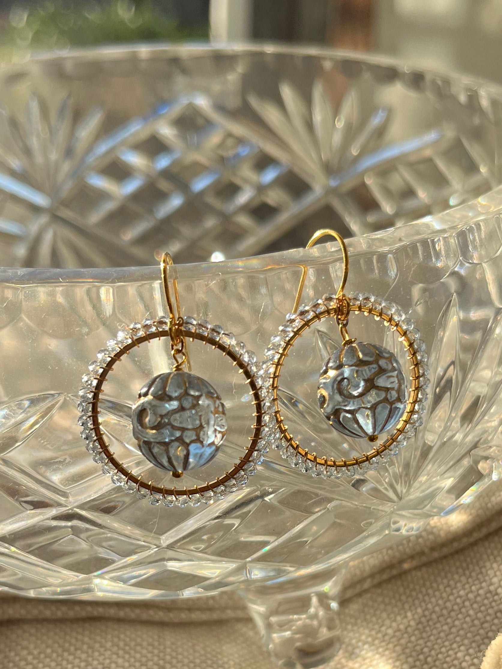 Georgiana vintage bead inspired medium beaded earrings
