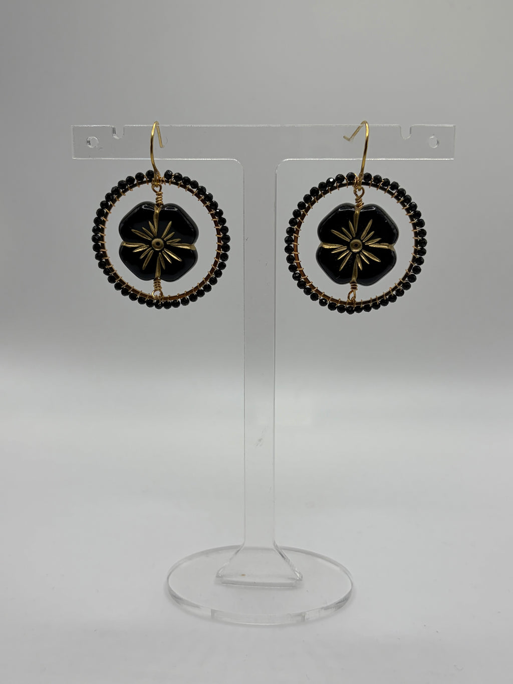 Large Eugénie vintage inspired beaded earrings