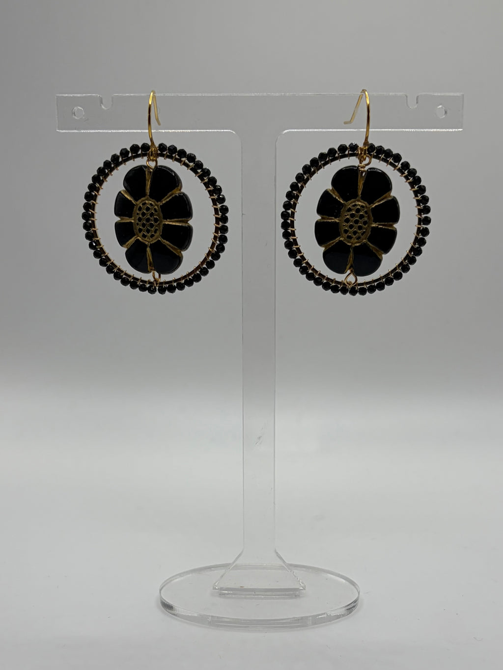 Large Joséphine vintage bead inspired beaded earrings