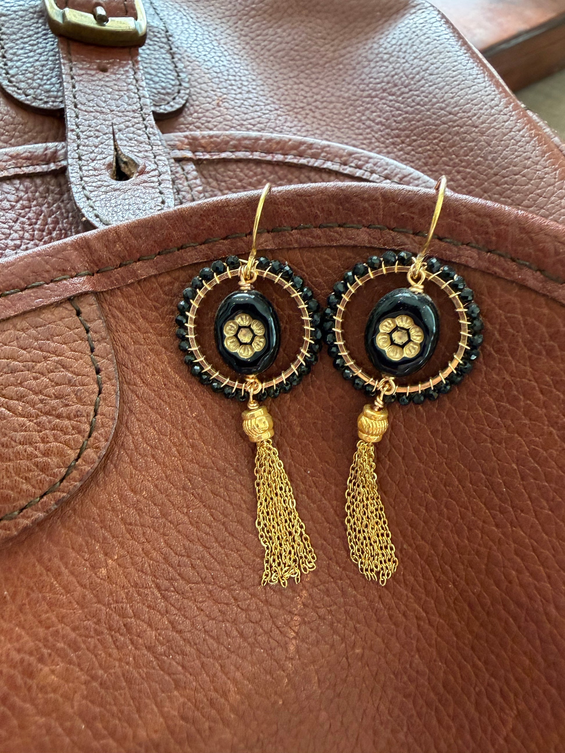 Isabella vintage bead inspired beaded earrings