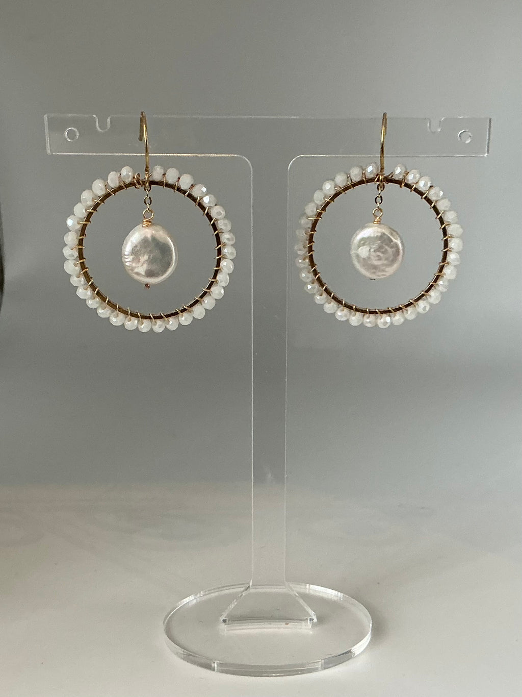 Coin pearl Halo earrings