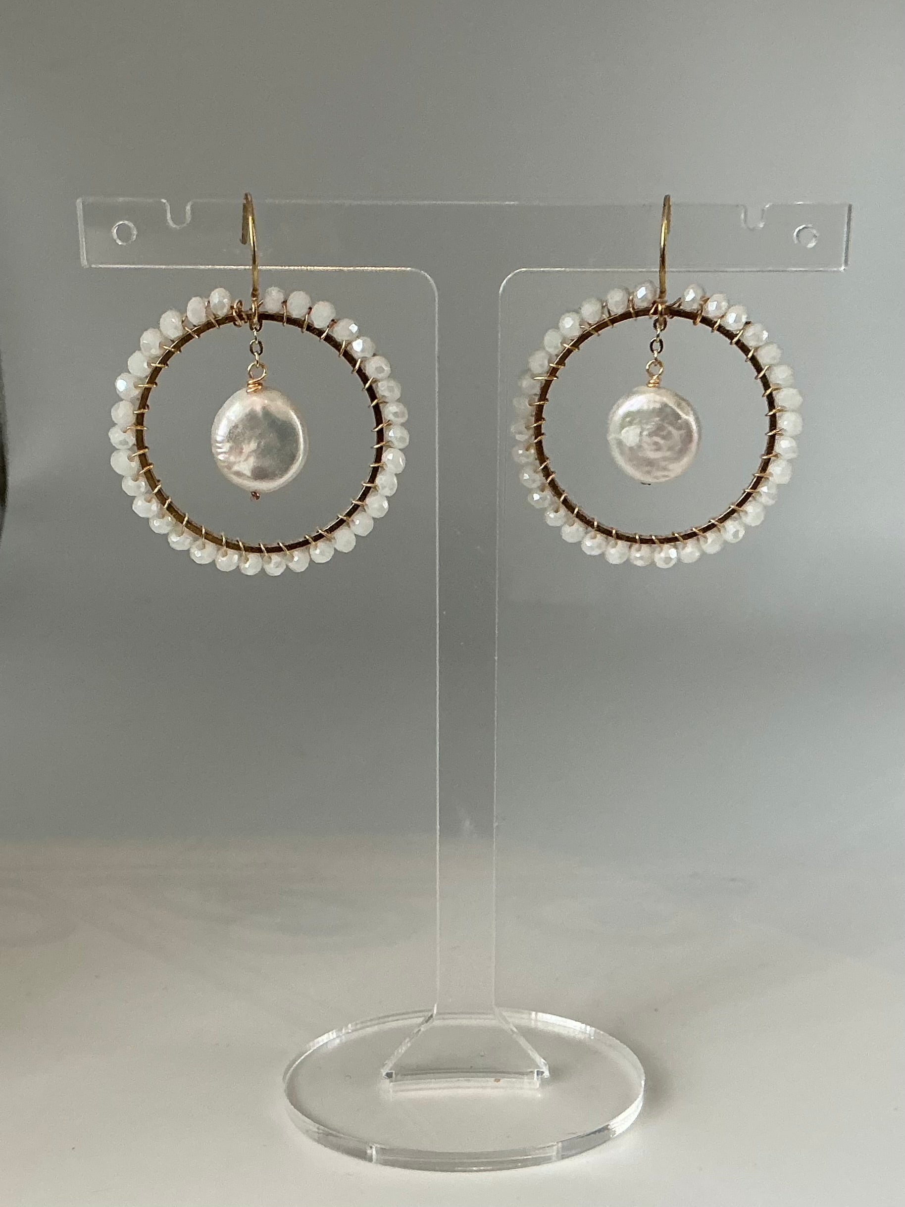 Coin pearl Halo earrings