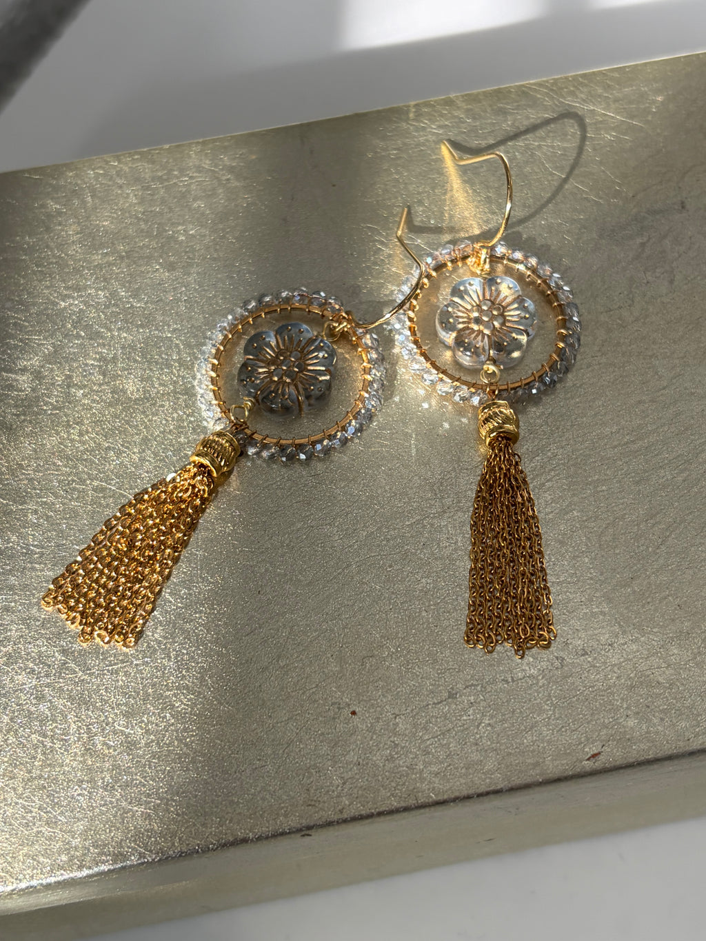 Florence vintage bead inspired tassel earrings