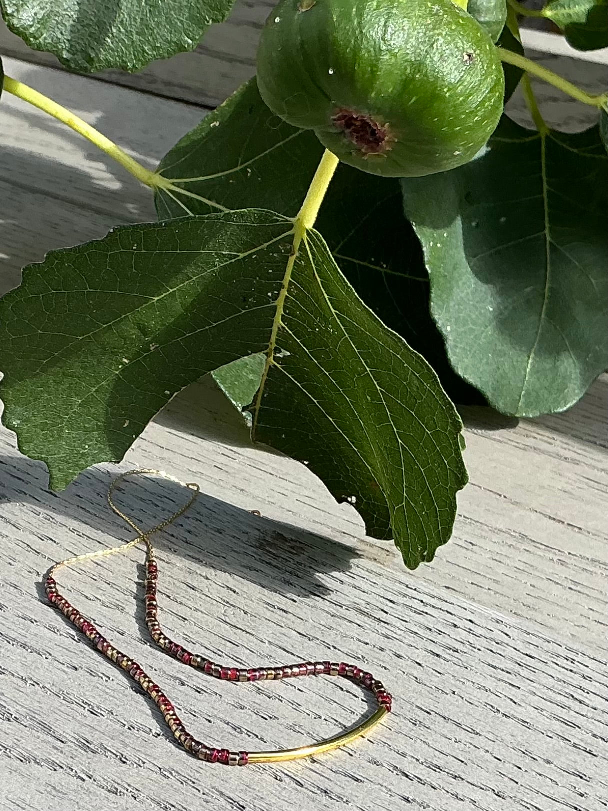 Roselind ombré beaded snake necklace