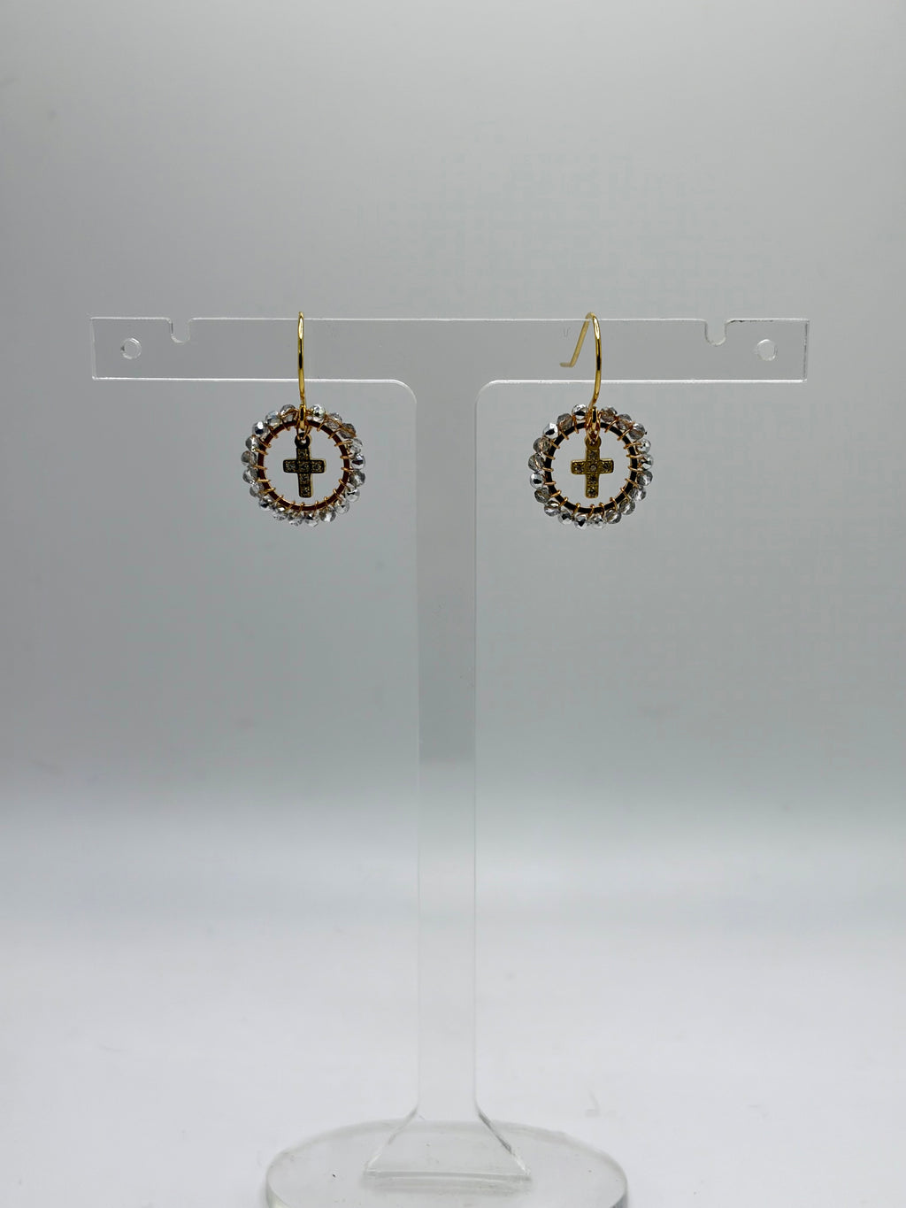 Mini cross earrings