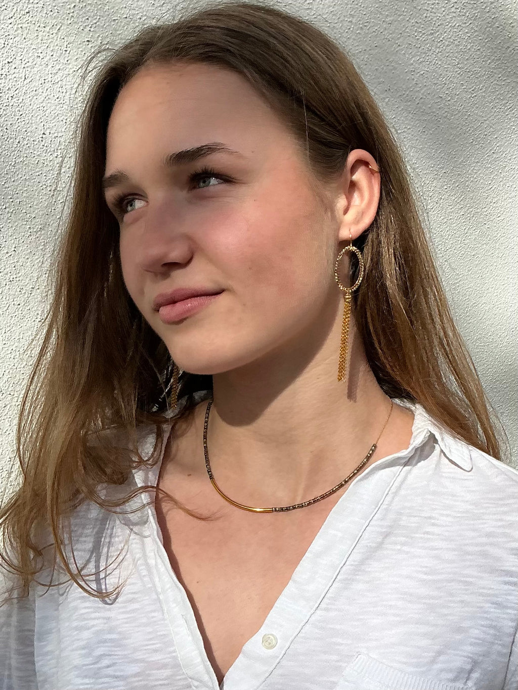 Rosalind ombré beaded snake necklace