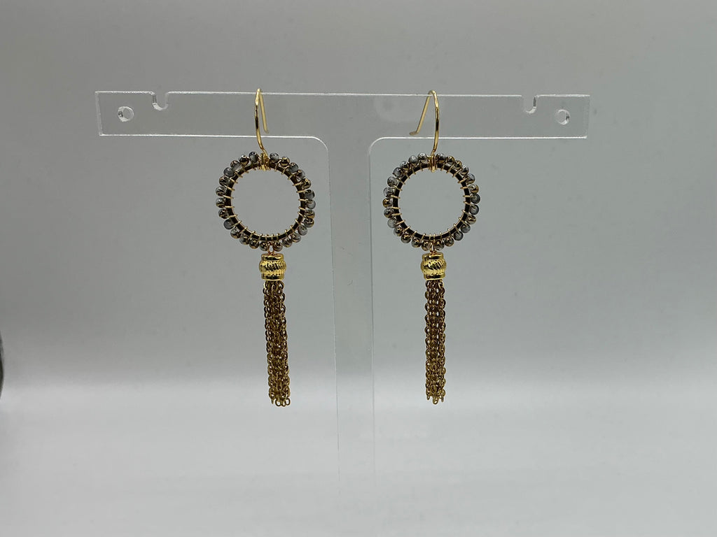 Marina mini ombré beaded tassel earrings