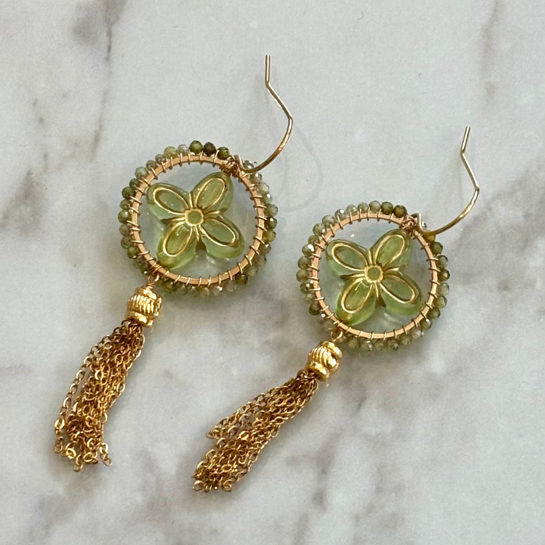 Francesca vintage bead inspired beaded earrings